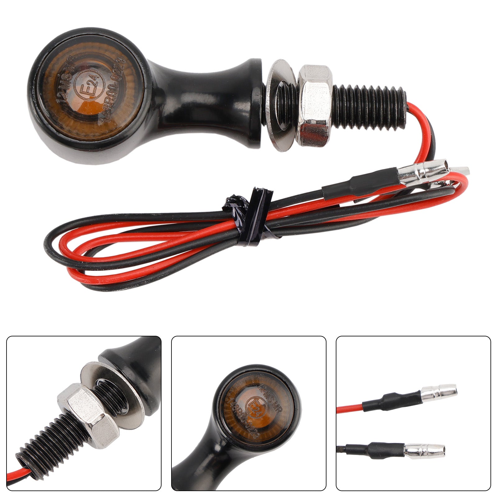 Universal Motorcycle 12V LED Turn Signal Indicator Light 8mm