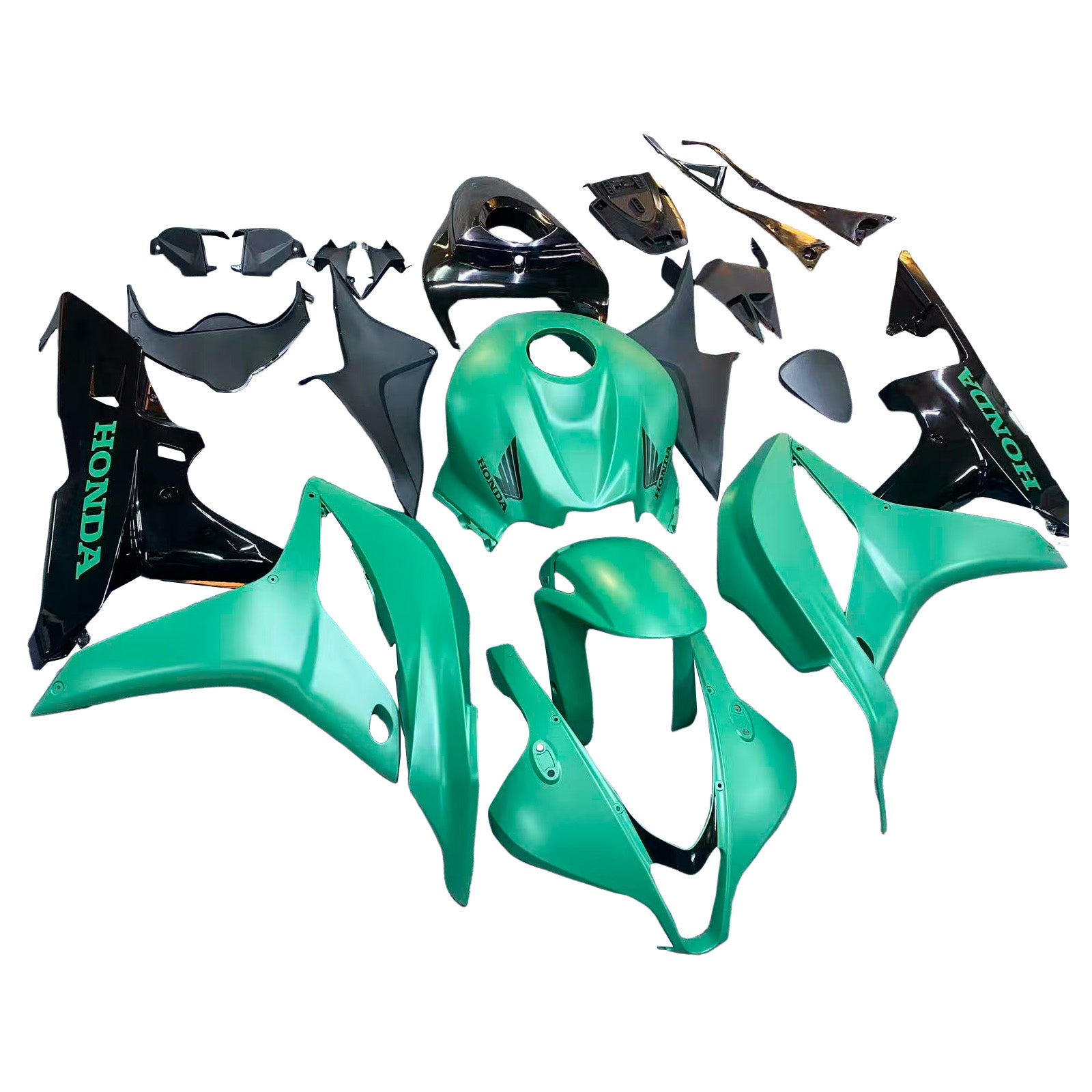 Amotopart 2007-2008 Honda CBR600RR Schwarzes Green Verkleidungskit
