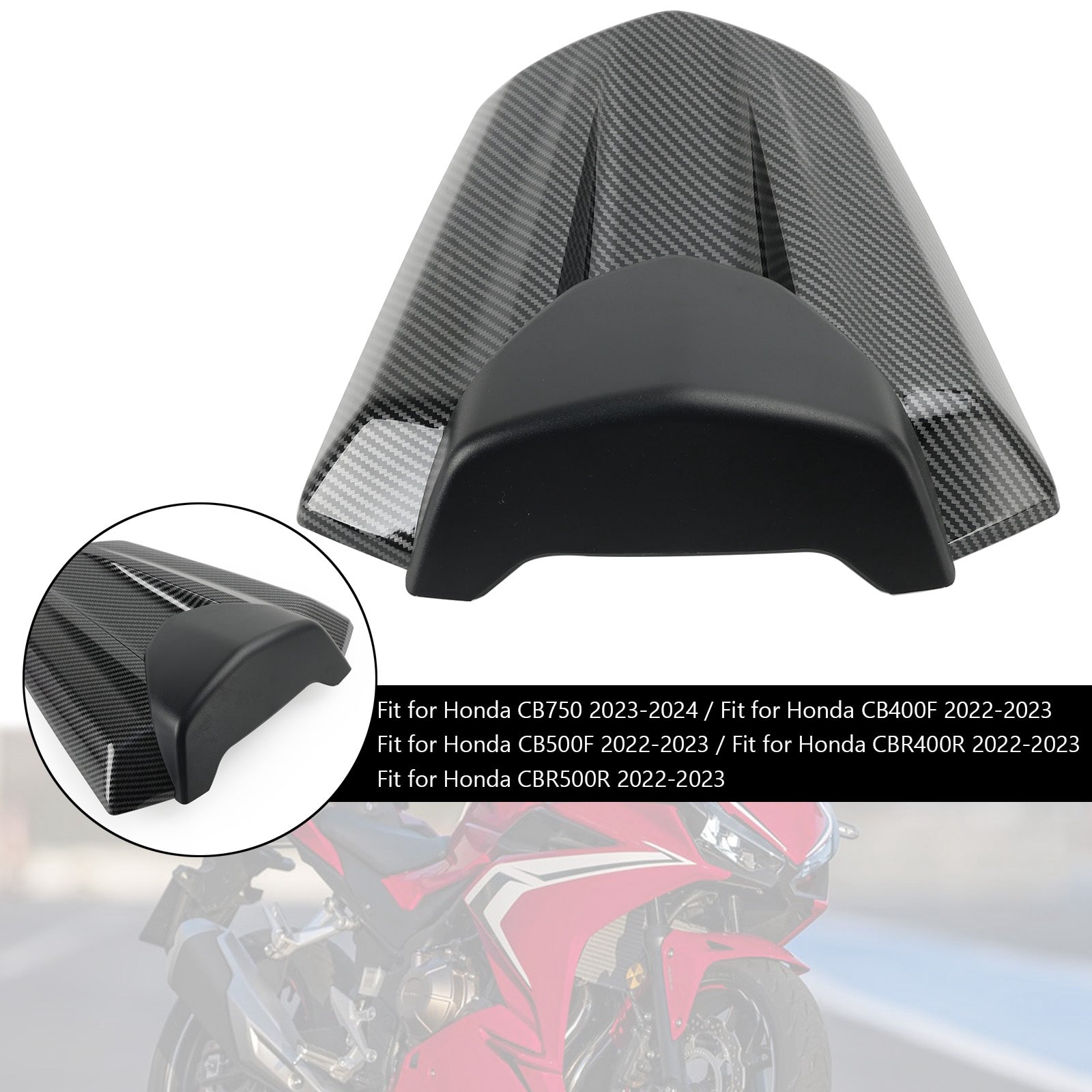 Cubierta de carenado de asiento trasero para Honda CB750 CB400F CB500F CBR400R CBR500R 22-23