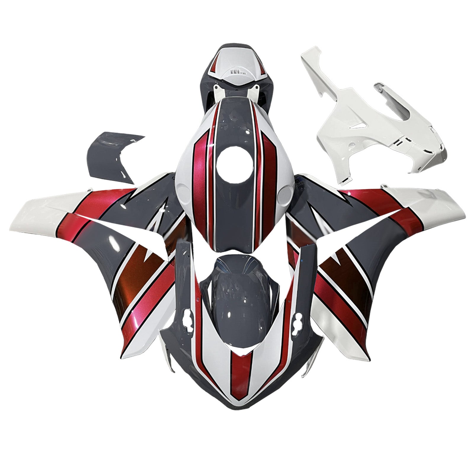 Amotopart 2008-2011 Honda CBR1000RR Red Grey Black Fairing Kit
