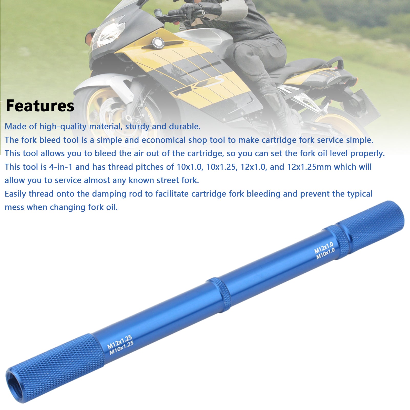 Universal Motorcykelgaffel Bleed Tool DIY Suspension Reparera spjällstång