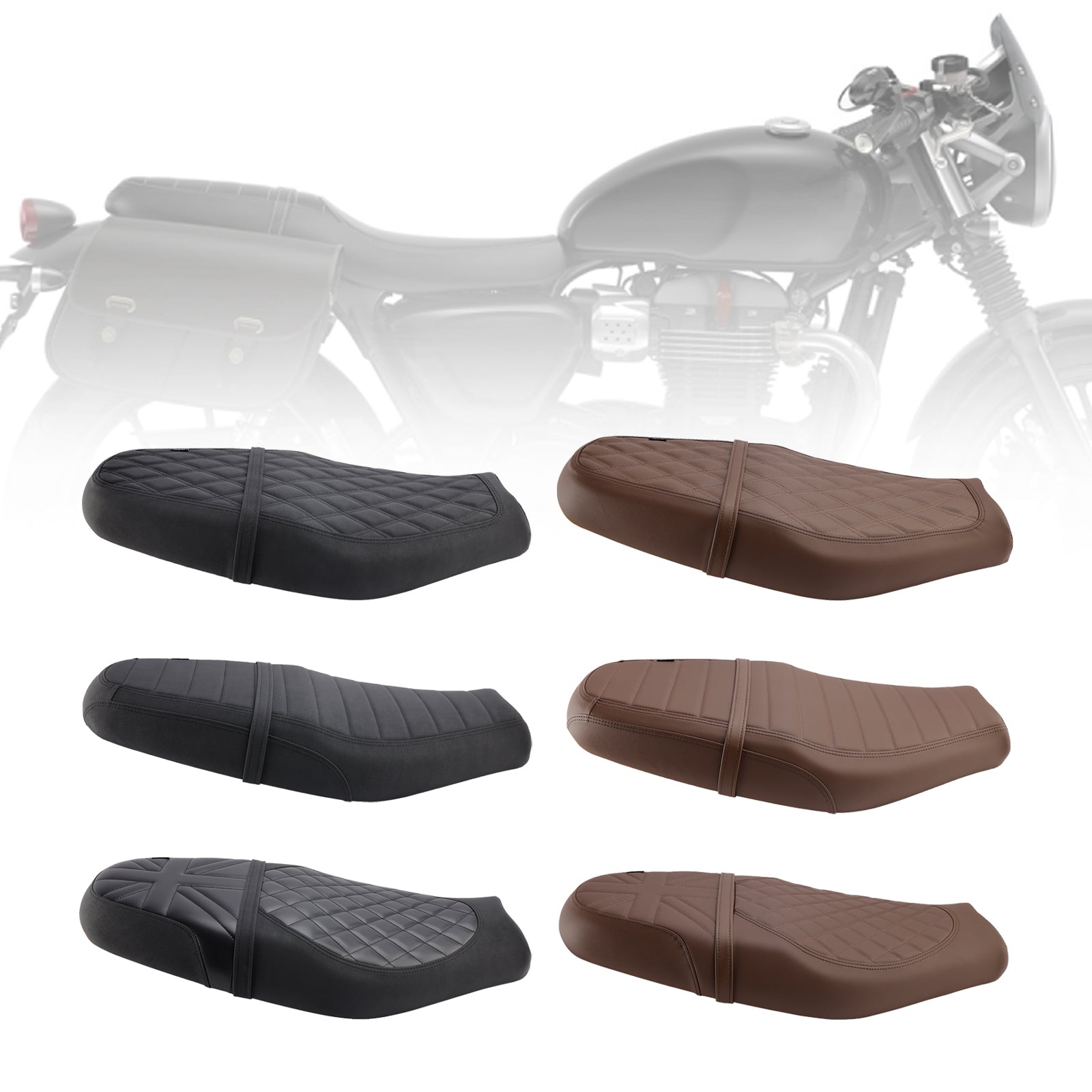 16-22 Street Twin a 23-24 Speed Twin Triumph Kompletní nízký polštář Polštář jezdec Brown Black