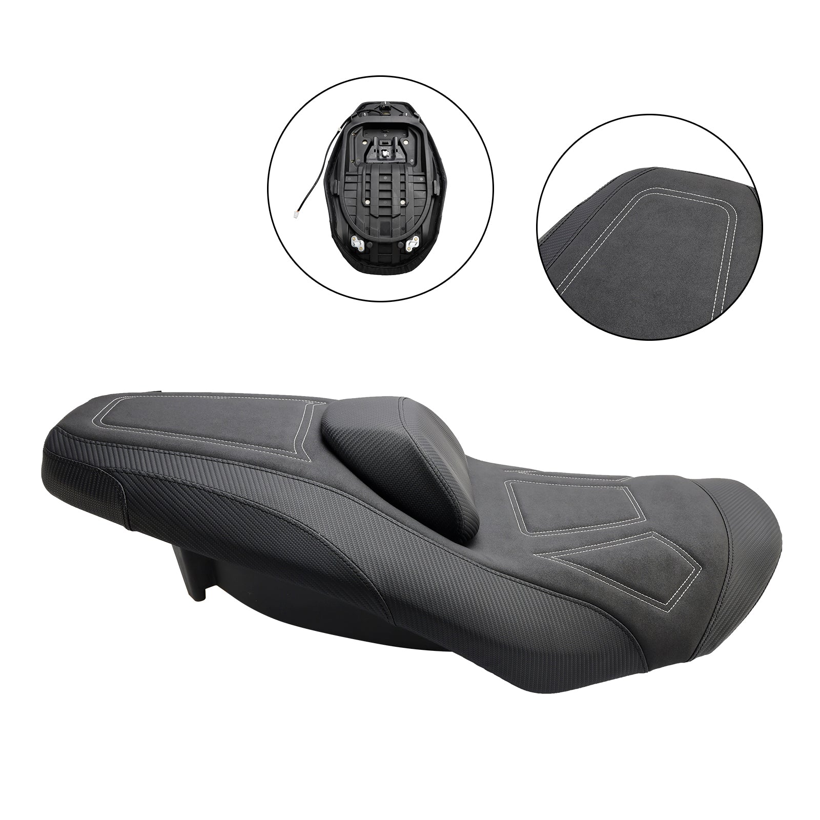 2022-2024 YAMAHA T-MAX VÄRMANDE FRAM BAKTAR PASSENGER SEAT Blue Yellow