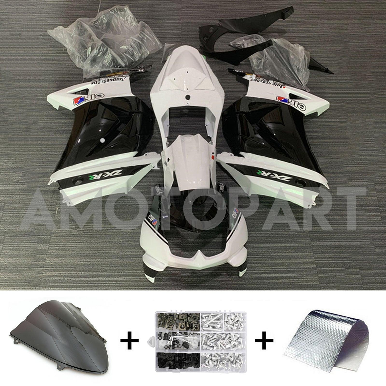 Amotopart 2008-2012 Kit carena Kawasaki EX250 Ninja250R bianco e nero