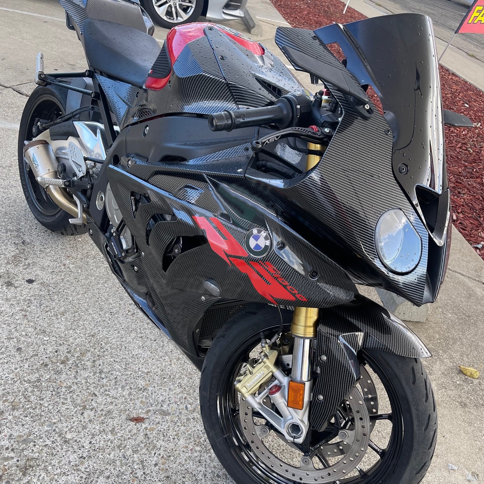 AMOTOPART 2017-2018 BMW S1000RR Modèles en fibre de carbone Kit de carénage rouge