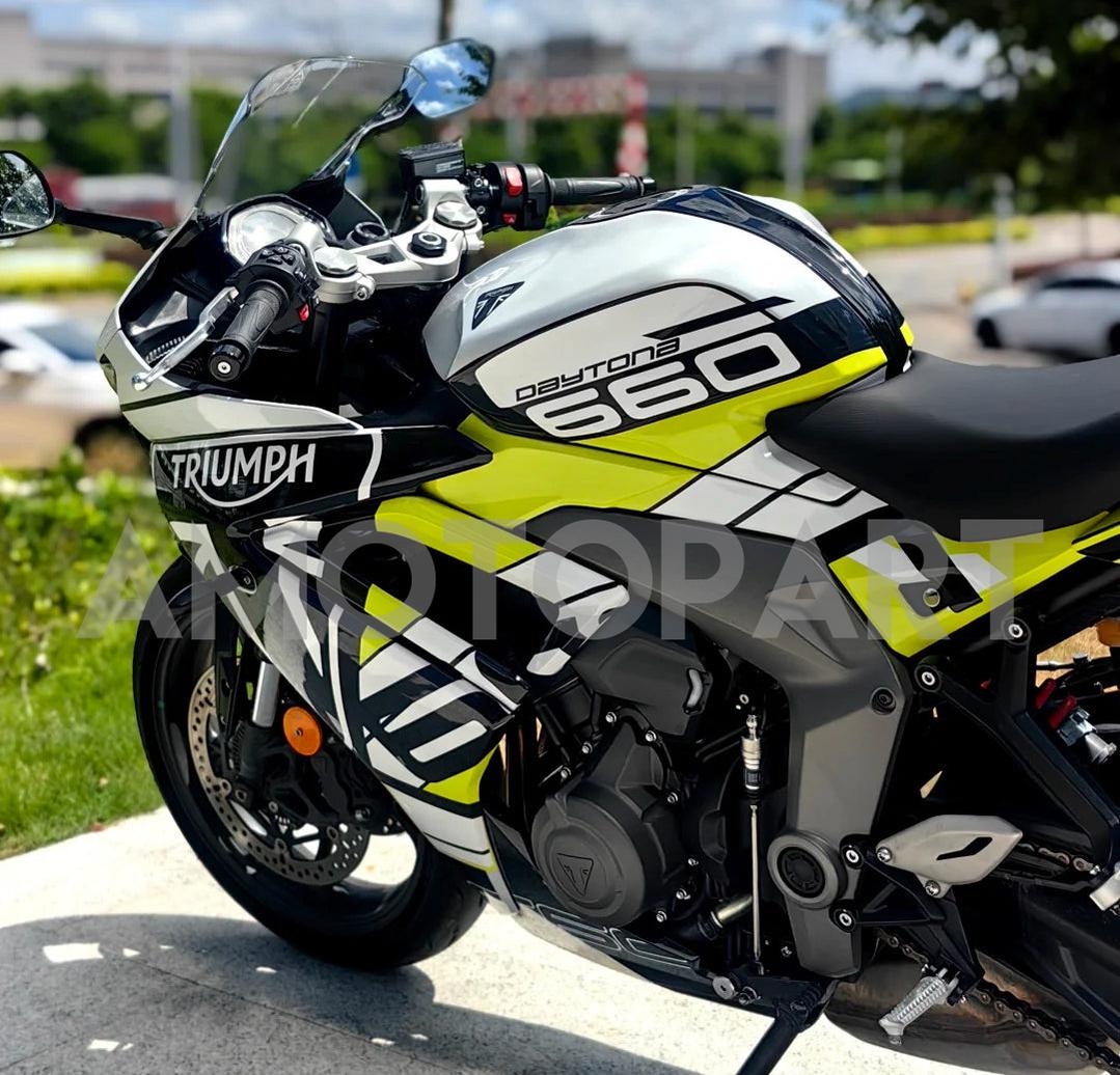 Amotopart 2024-2025 Triumph Daytona 660 Black White Yellow Fairing Kit