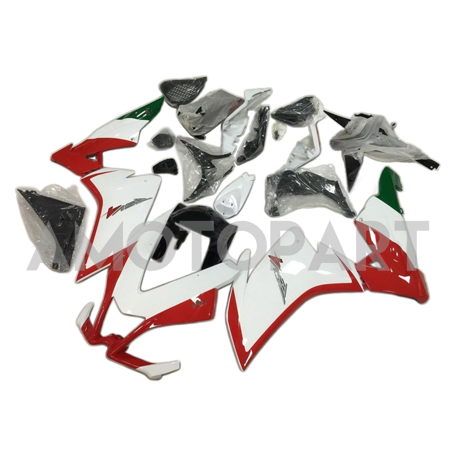Amotopart 2009-2015 RSV4 1000 アプリリア ホワイト&レッド スタイル2 フェアリングキット