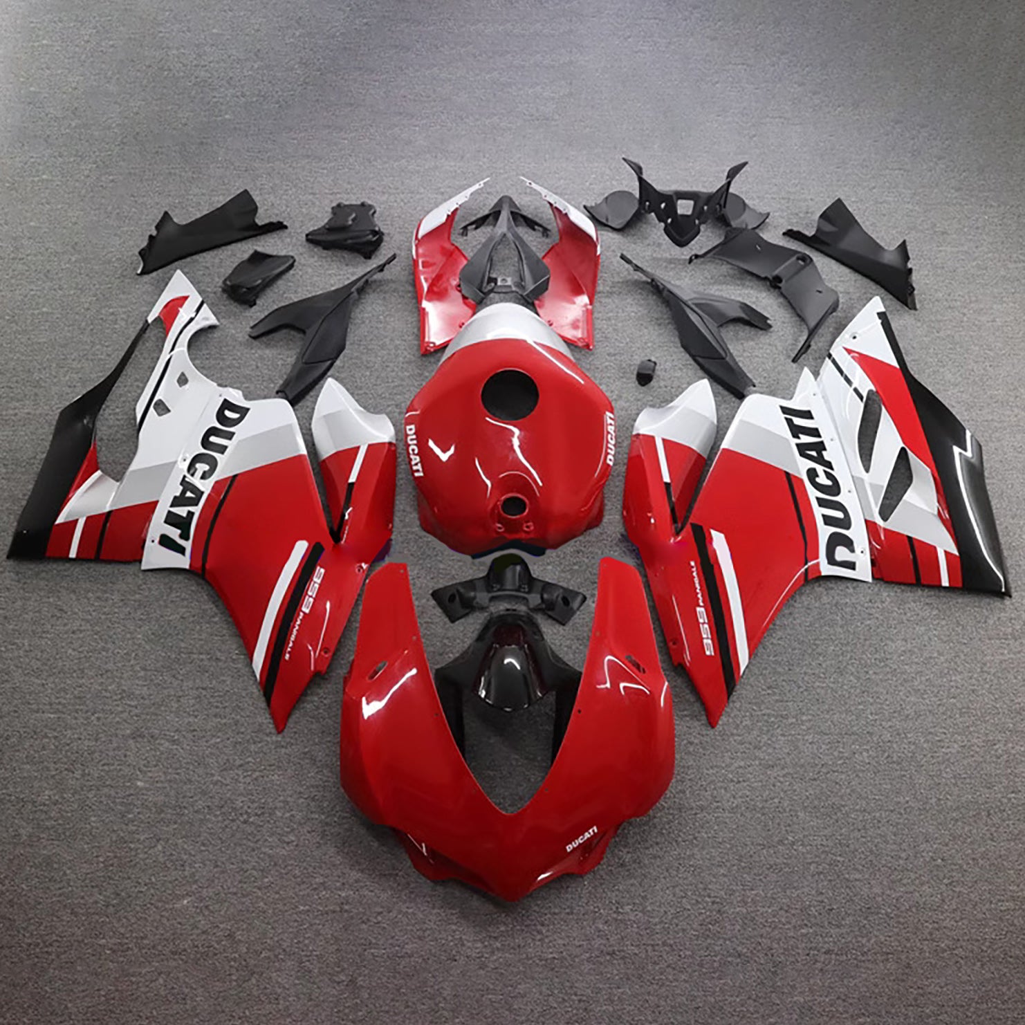 Amotopart 2015-2020 Ducati 959 Grey White Red Rairing Kit