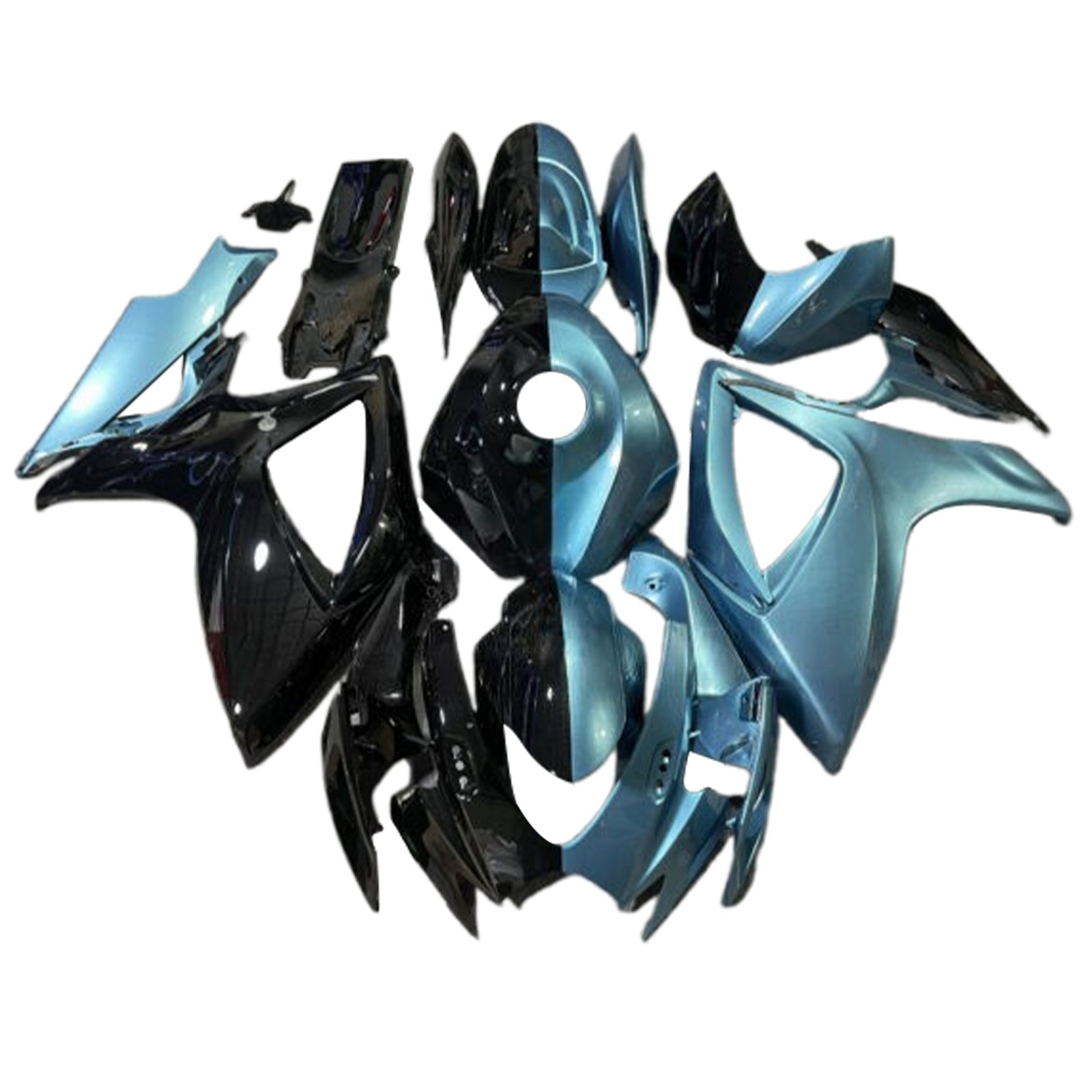Amotopart 2006-2007 Suzuki GSXR 600/750 Black Light Blue Fairing Kit