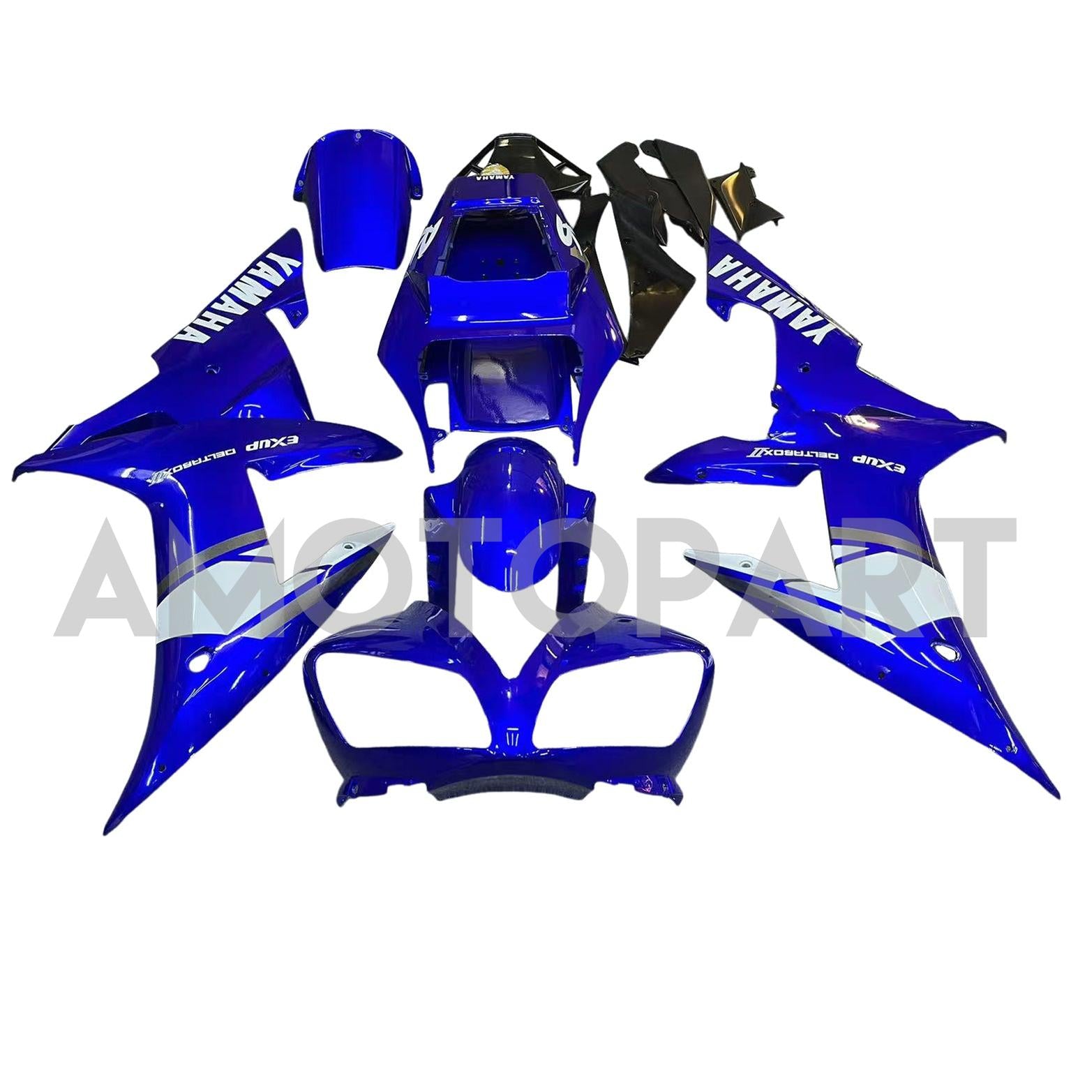 Amotopart 2002-2003 Yamaha YZF 1000 R1 Blue White Fairing Kit