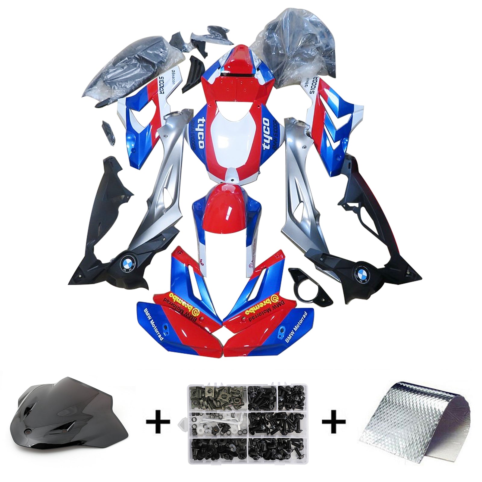 Amotopart 2014-2016 BMW S1000R Red&Blue Fairing Kit