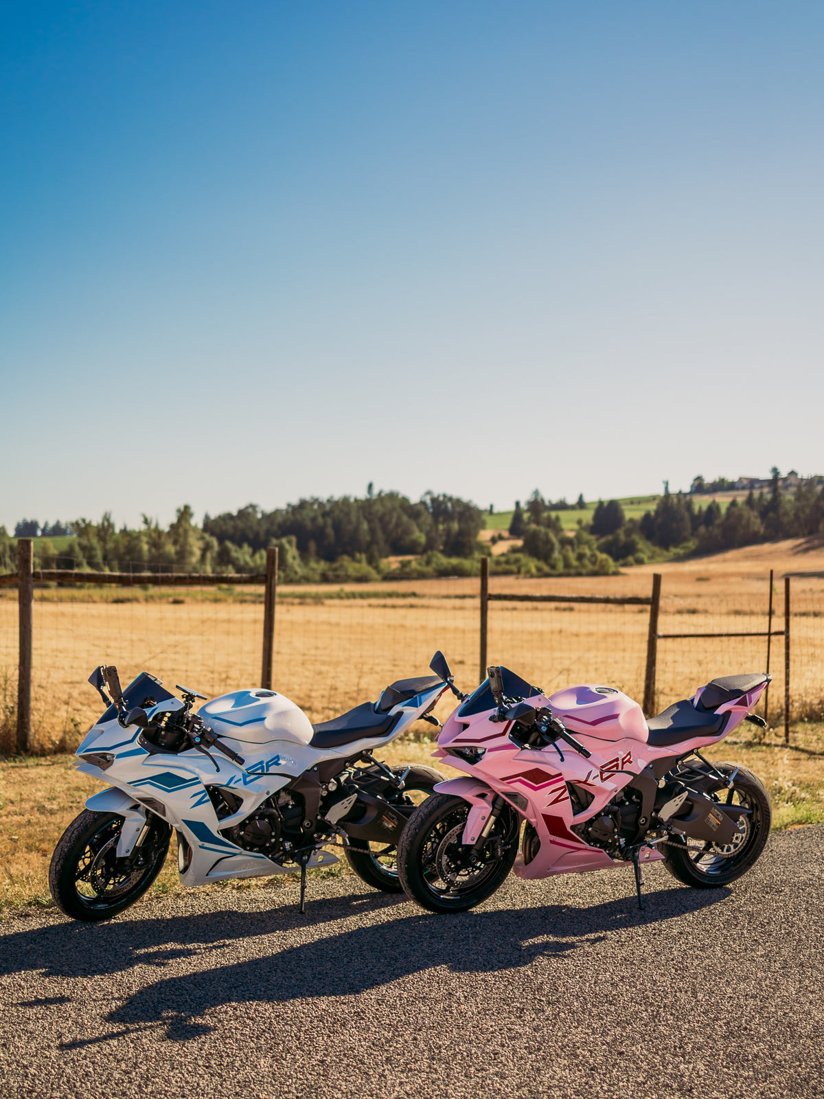 Amotopart 2024-2026 Kawasaki ZX-6R White Pink Fairing Kit