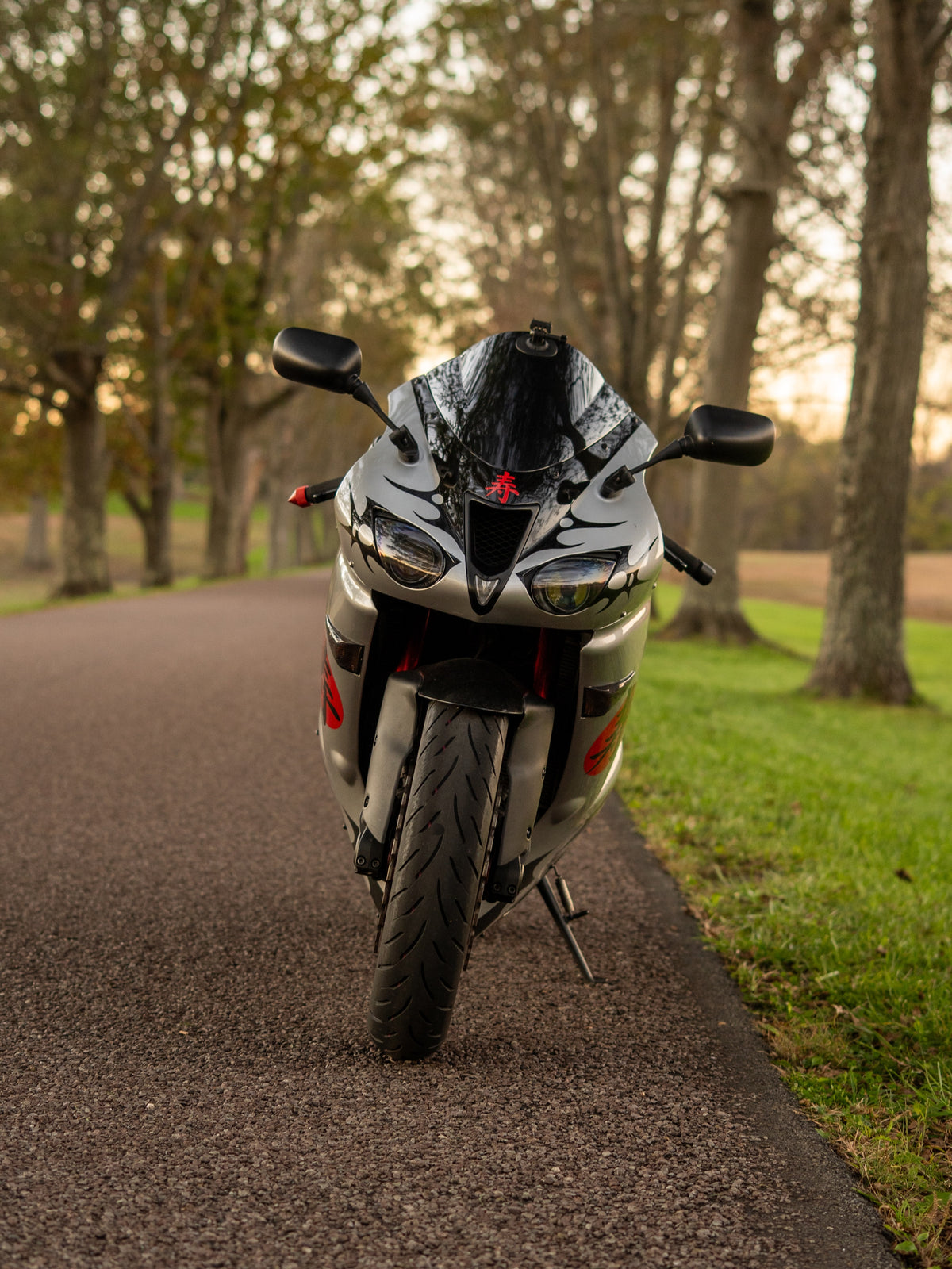 Amotopart 2007–2008 Kawasaki ZX6R 636 Silber Rot Verkleidungsset