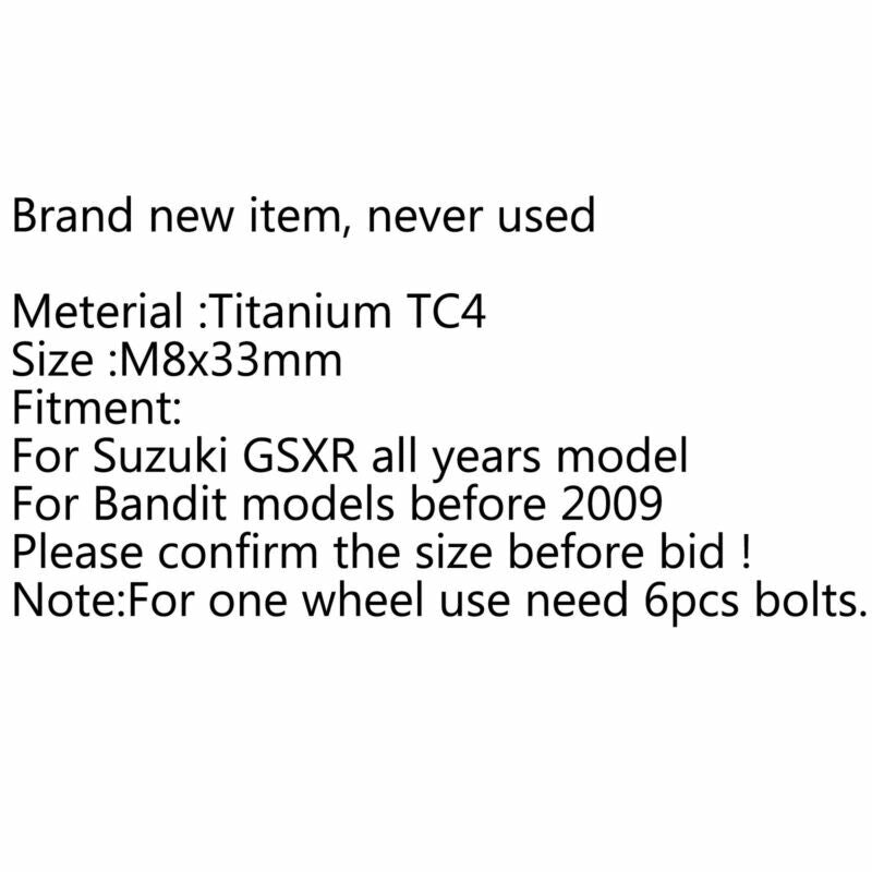 Šrouby brzdových kotoučů 12PC Suzuki GSX?R 12 TC4 GSXR Bandit M8 Titan