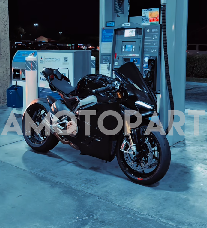 Amotopart Ducati 22-24 Panigale V4 V4S Glossy Black Fairing Kit