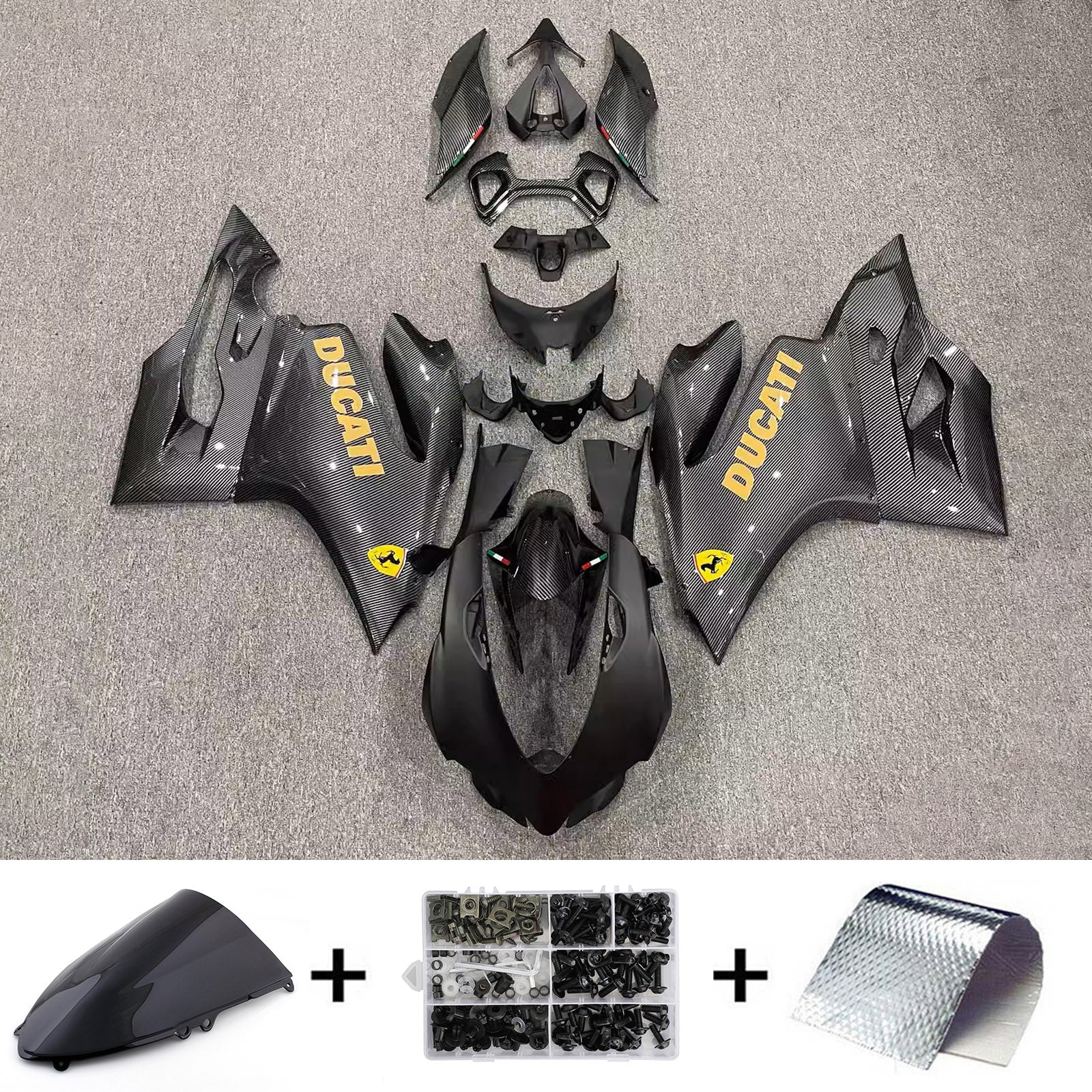 AMOTOPART 2012-2015 DUCATI 899 Kolfibermönster gult fairing kit
