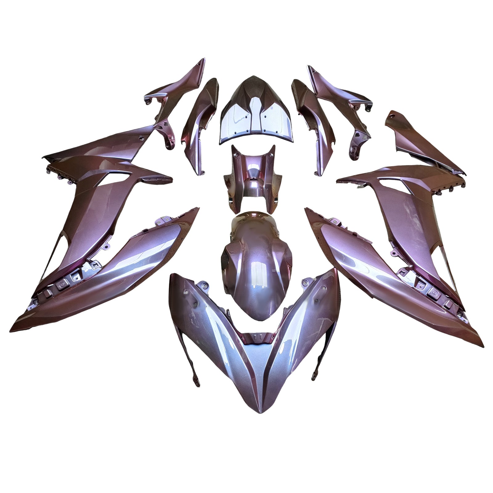 Amotopart 2017-2019 Kawasaki Ninja 650R ER6F Purple Pink Fairing Kit