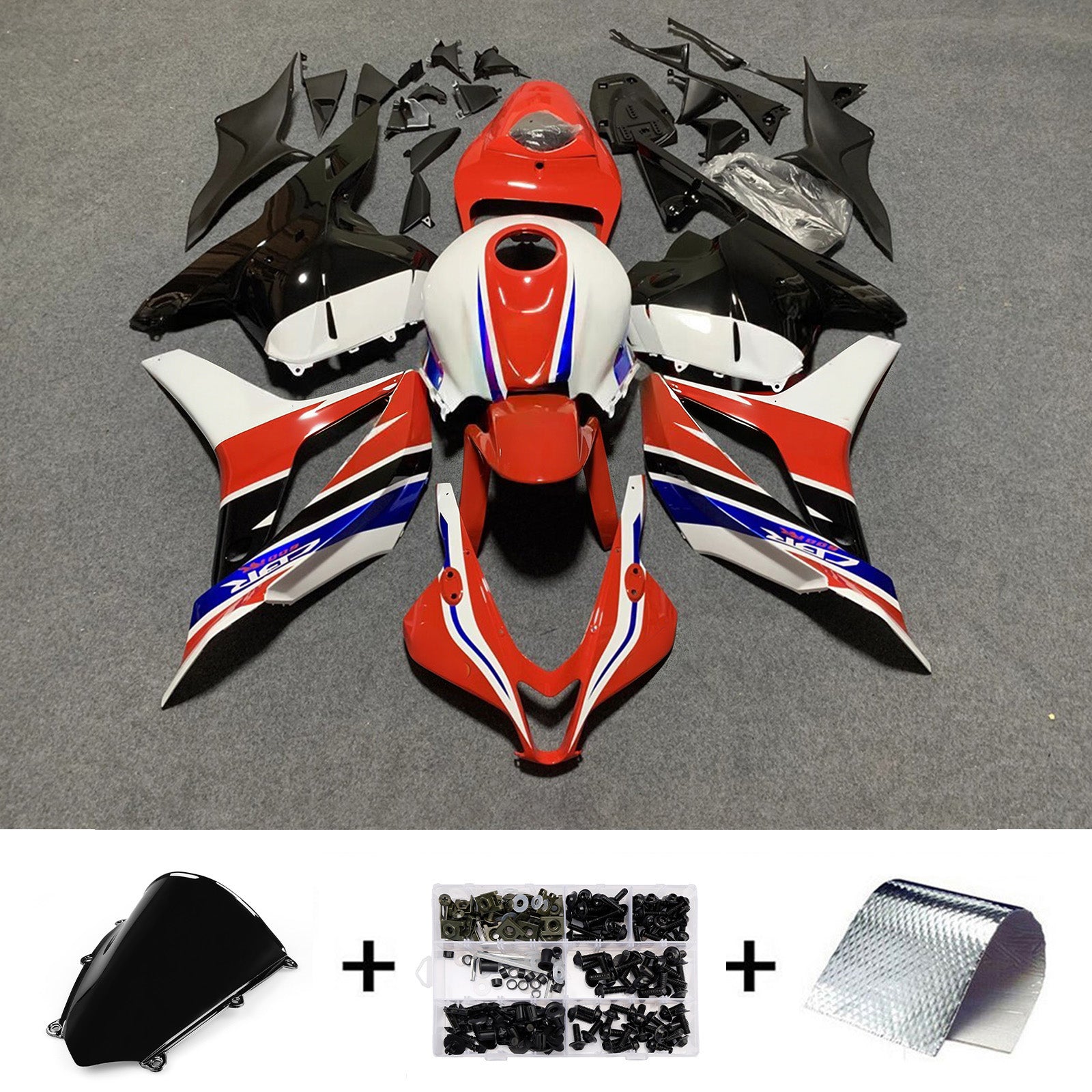 Amotopart 2009-2012 Honda CBR600RR White&Red Fairing Kit