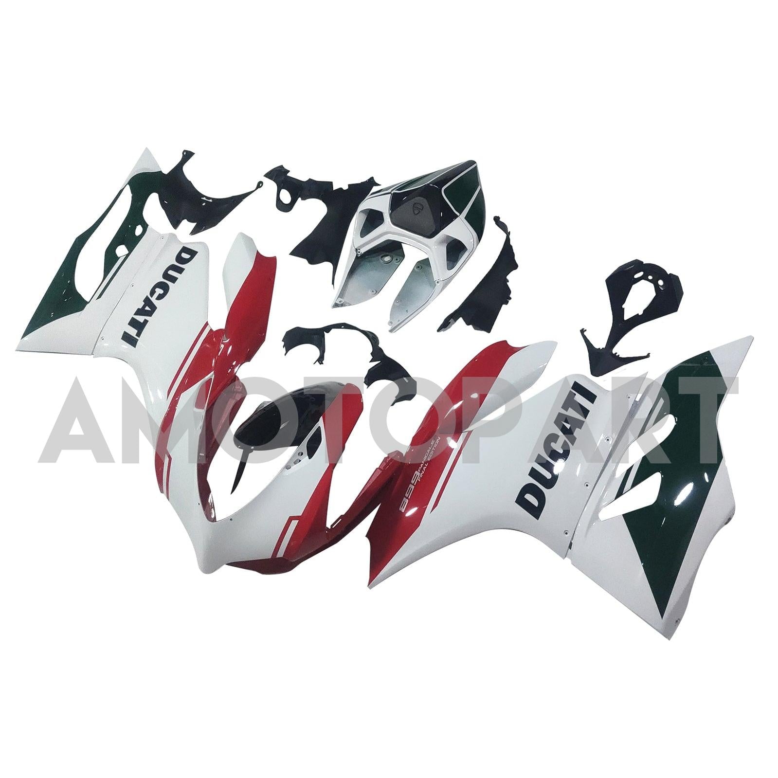 Amotopart 2012-2015 Ducati 899 Green White Red Fairing Kit