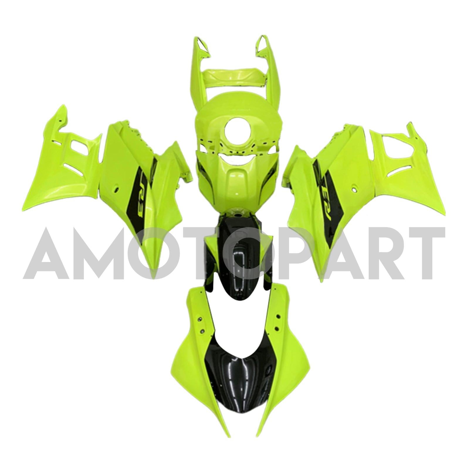 Amotopart 2022-2024 Yamaha YZF-R3 R25 Lime Green Fairing Kit