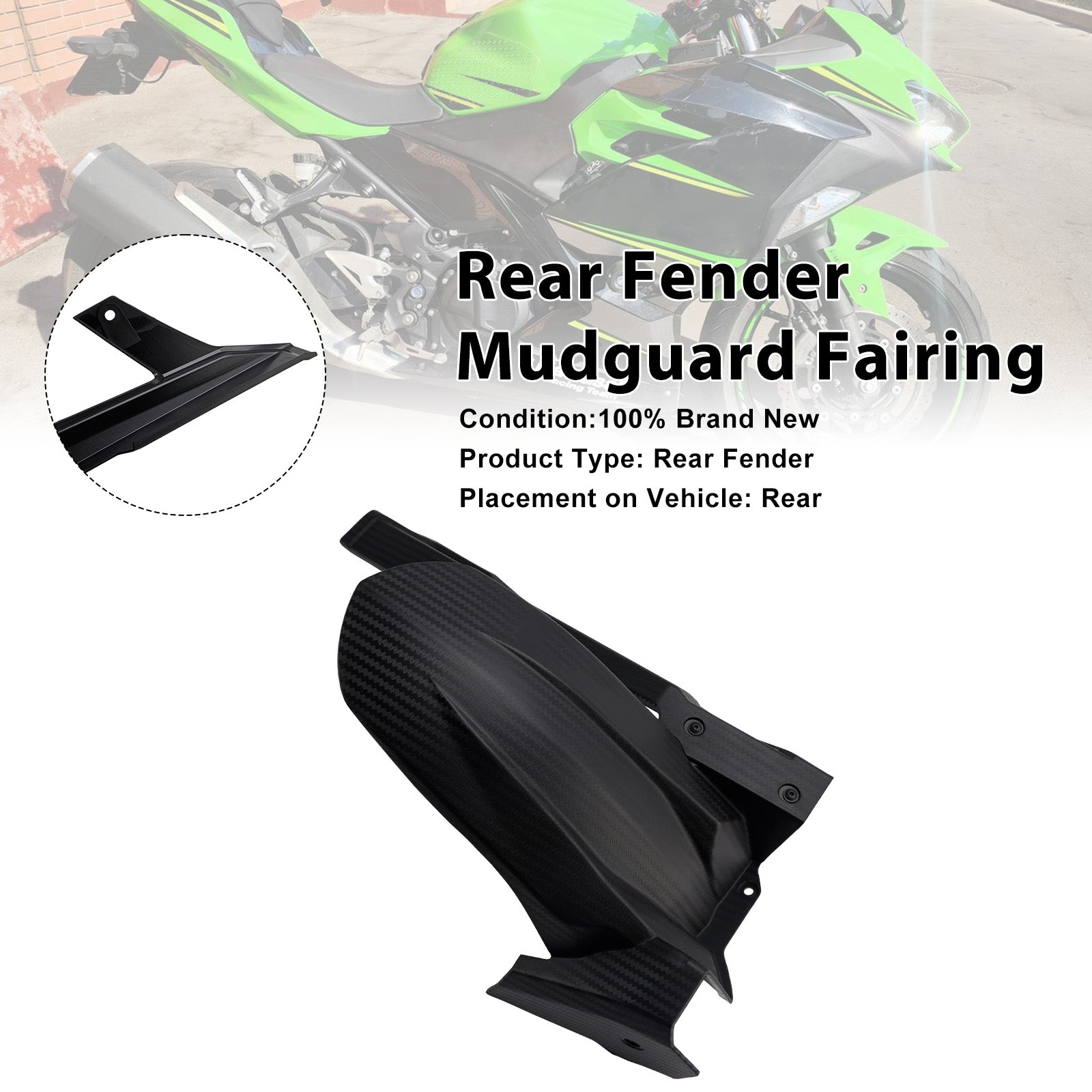 2018+ Kawasaki Ninja 400 Z400 Ninja 500 Z500 Heckfenderverkleidung