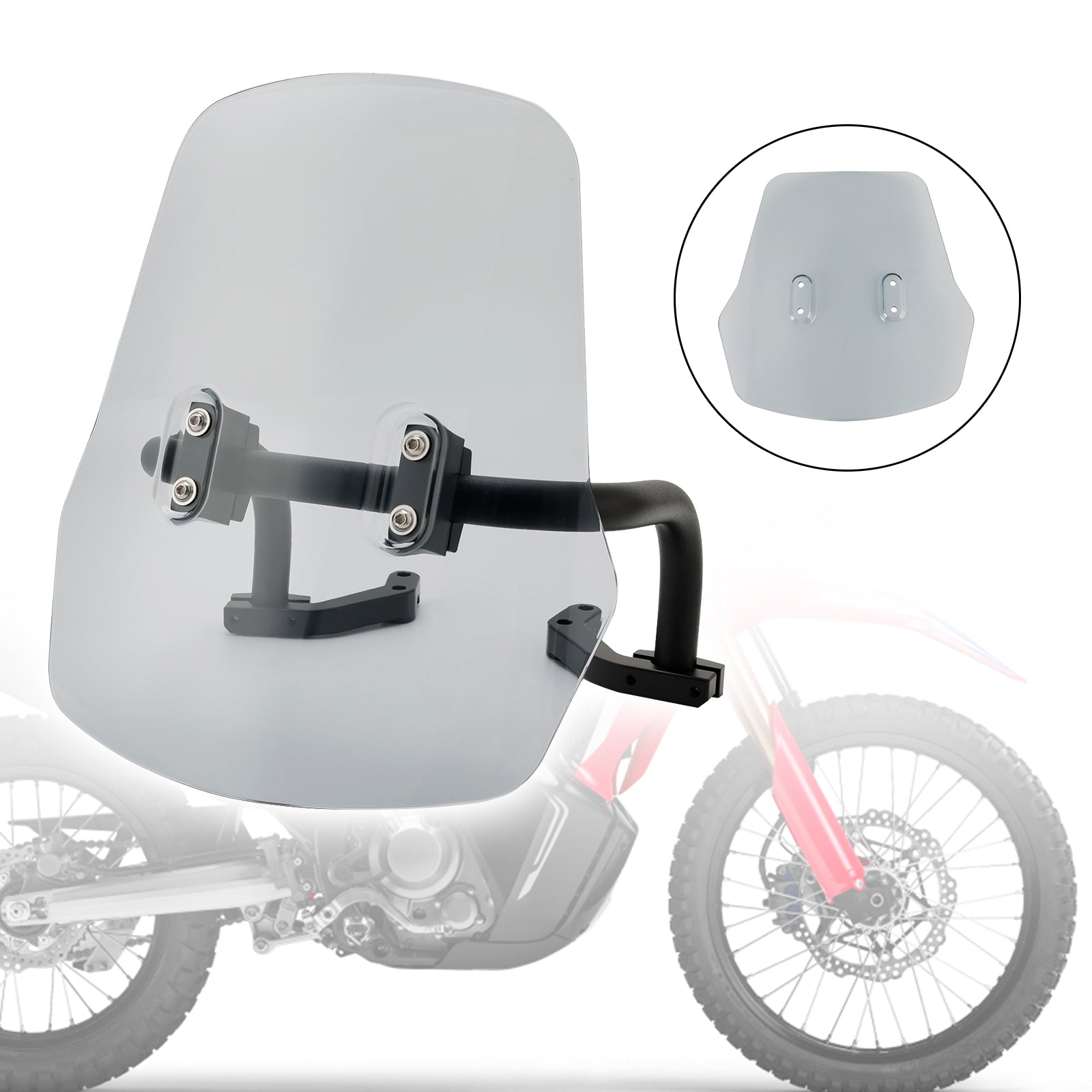 Windshield WindScreen + Bracket fit for HONDA CRF250L/S CRF250M CRF300L Monkey 125 MSX125 21-24