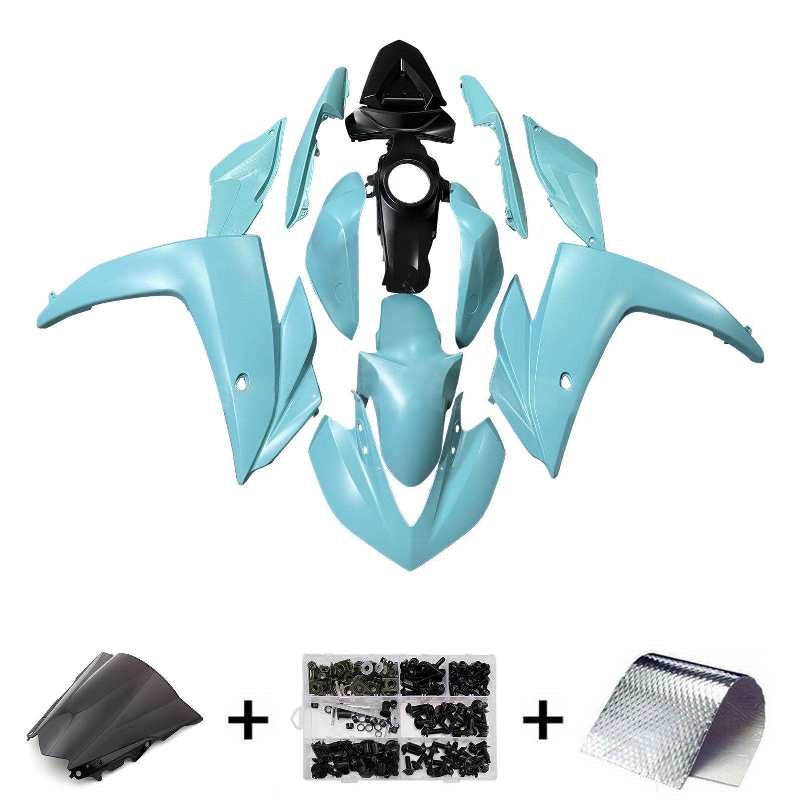 Amotopart Yamaha 2014-2018 YZF R3 2015-2017 YZF R25 Blue Fairing Kit