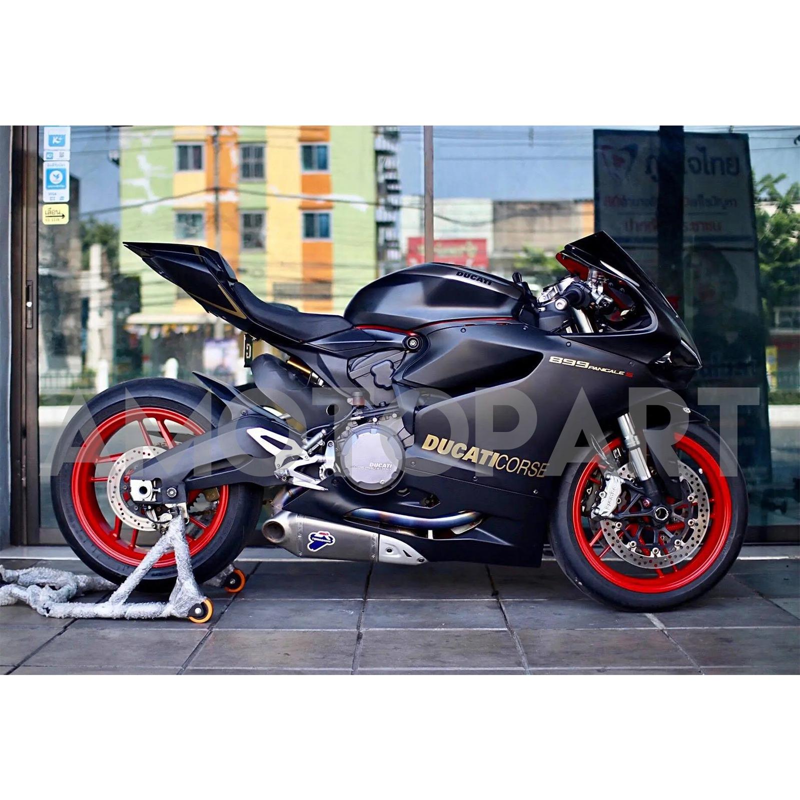Amotopart 2012-2015 Ducati 899 Kit de carenagem de prata preta fosca