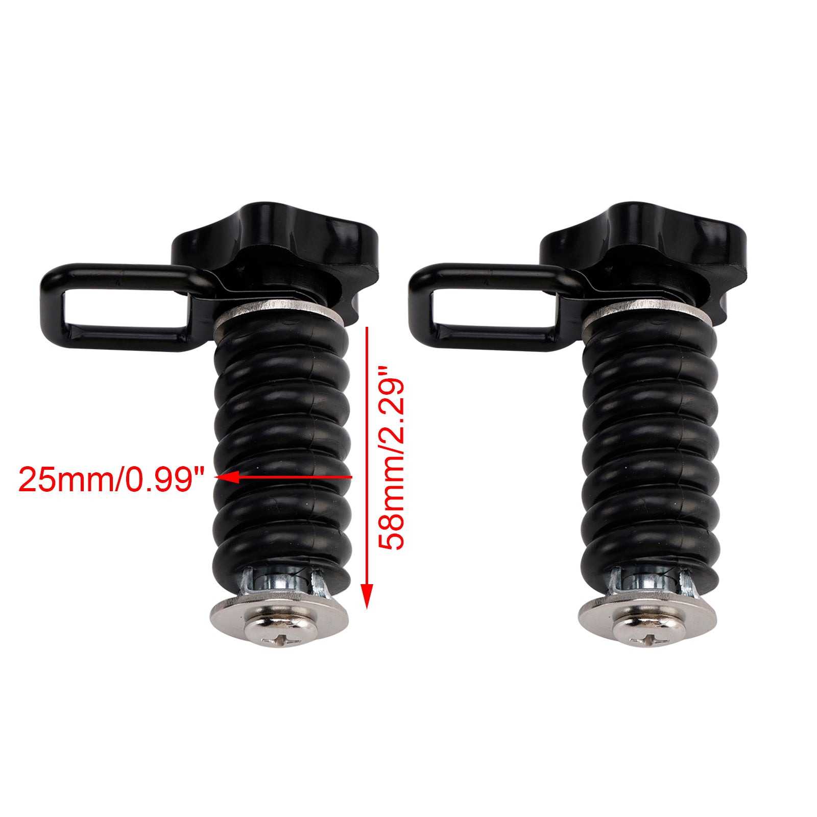 Polaris Rzr 570 800 900 1000 Pair Tie Down Anchor With D-Ring 1" Black