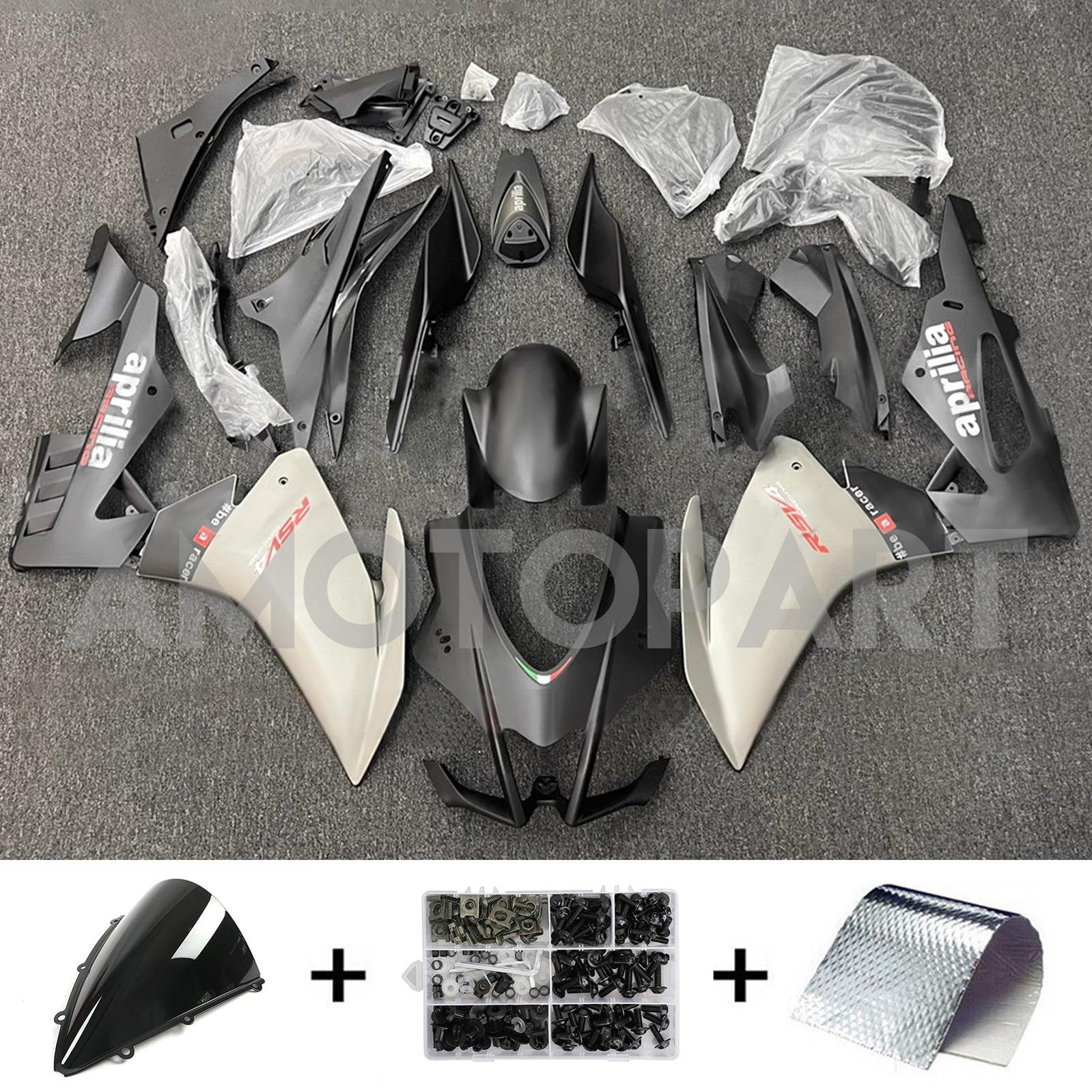Amotopart 2016-2020 Aprilia RSV4 1000 Black Gray Fairing Kit