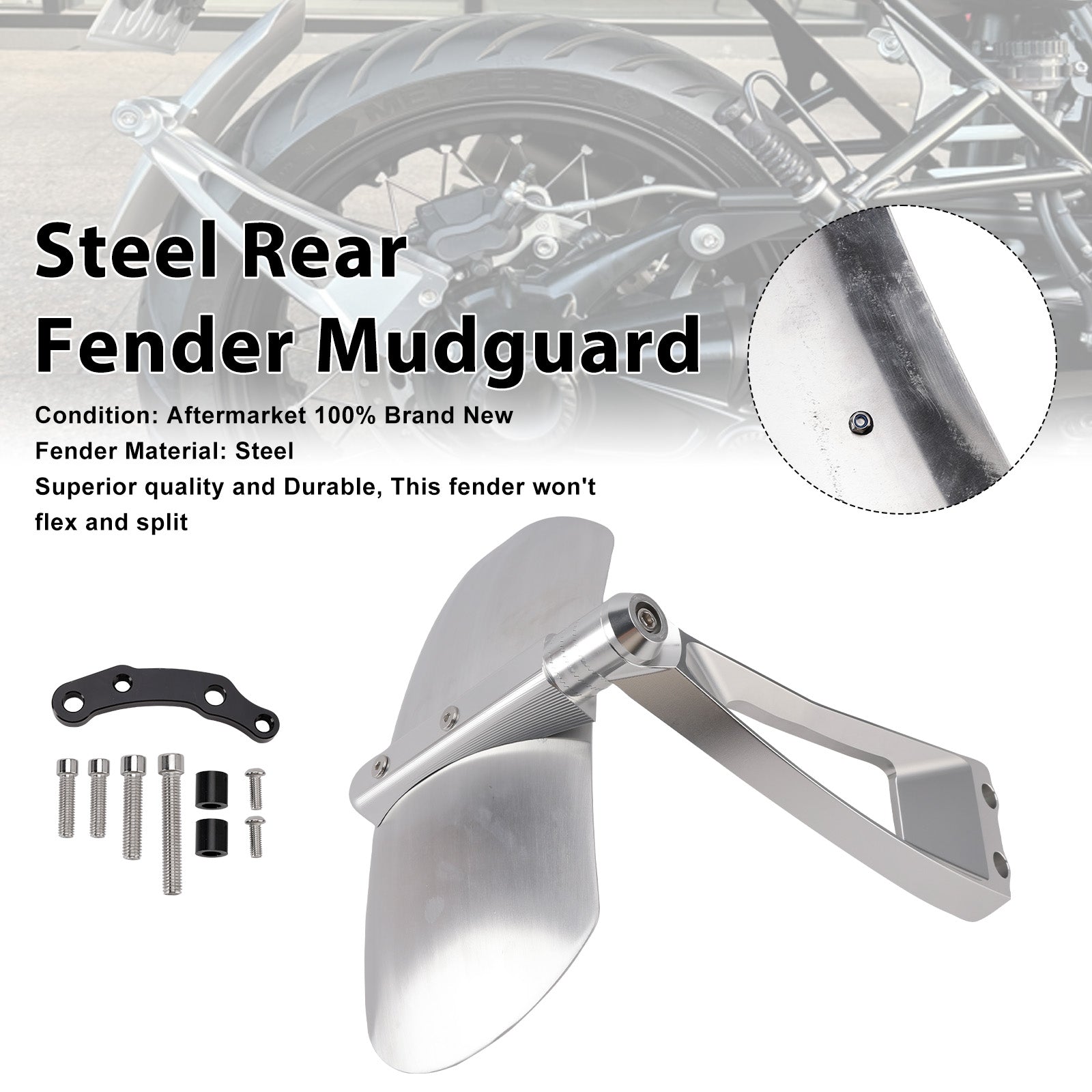 Garde-boue arrière en acier pur pour BMW R12 R12S R nineT Scrambler