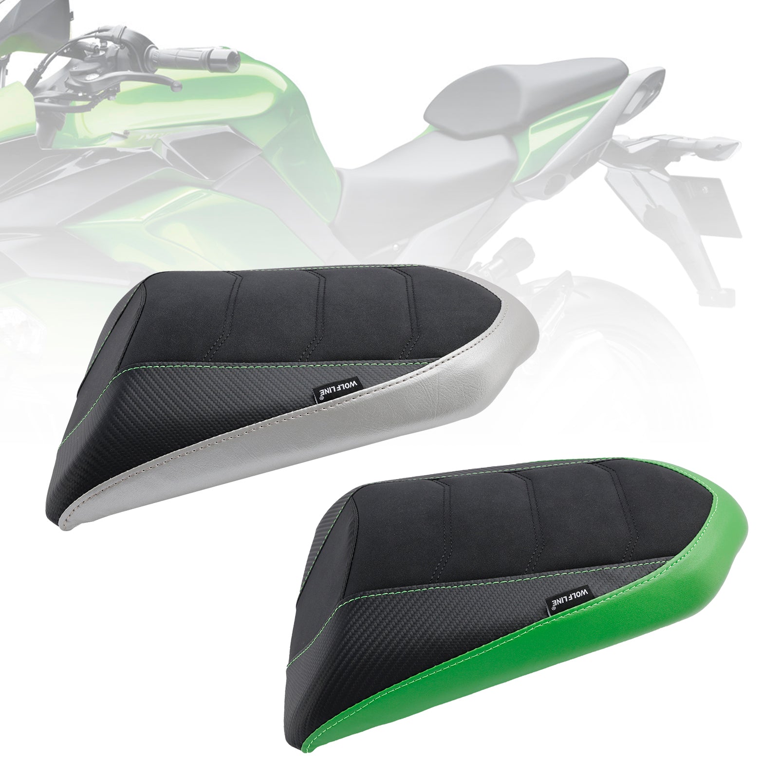 2022-2023 KAWASAKI Ninja 1000SX Rear Passenger Seat Pillion Saddle Flat Green