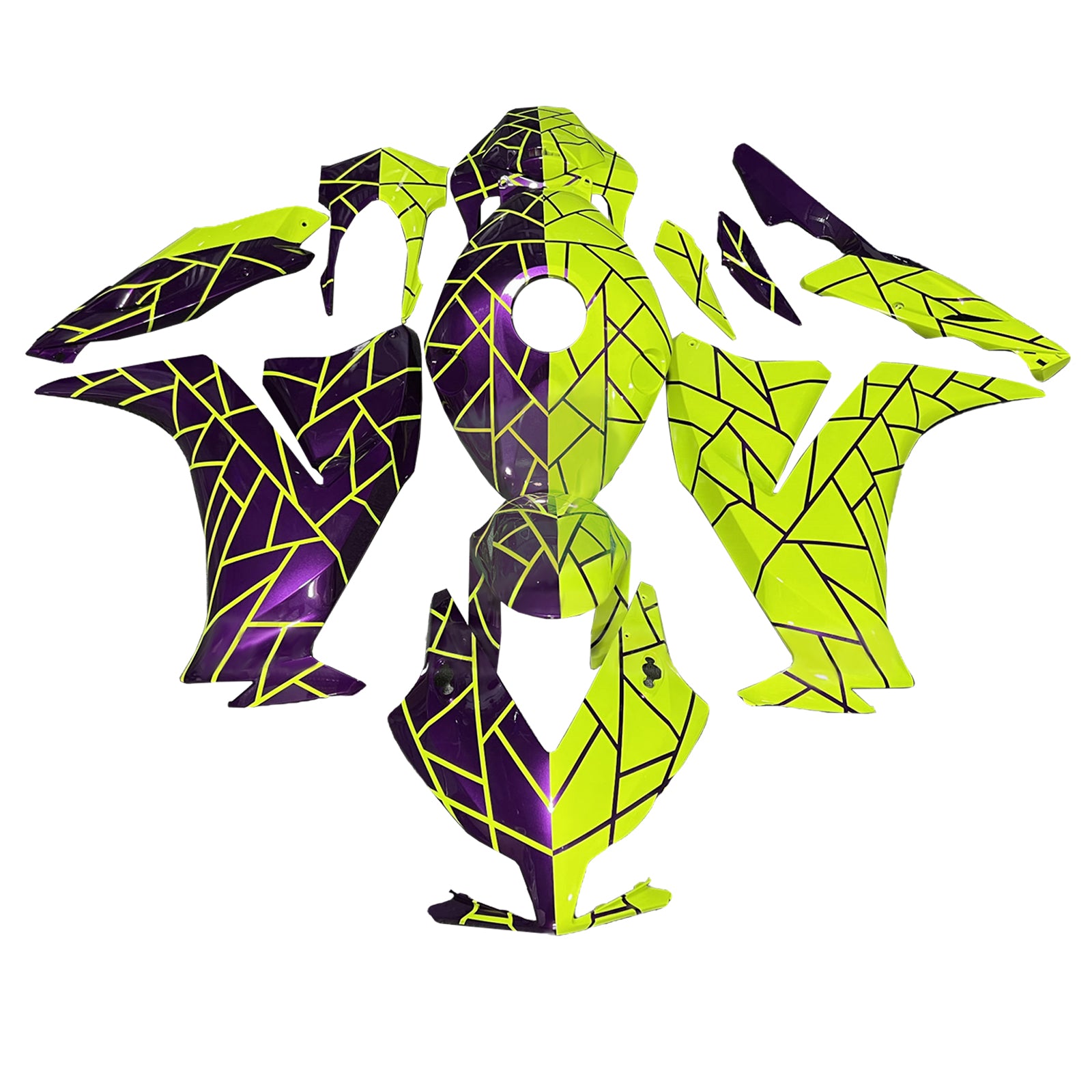Amotopart 2012-2016 Honda CBR1000RR Purple Yellow Fairing Kit