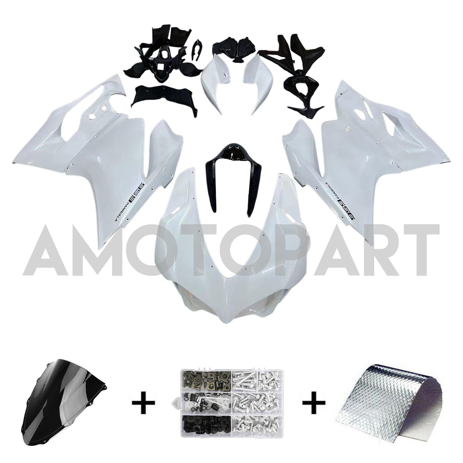 Amotopart 2015-2020 Ducati 959 Glossy White Fairing Kit