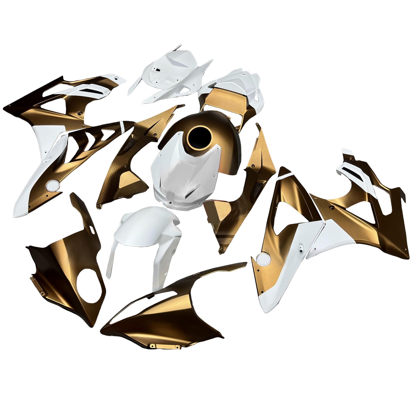 Amotopart 2009-2014 BMW S1000RR Glossy White Gold Reading Kit