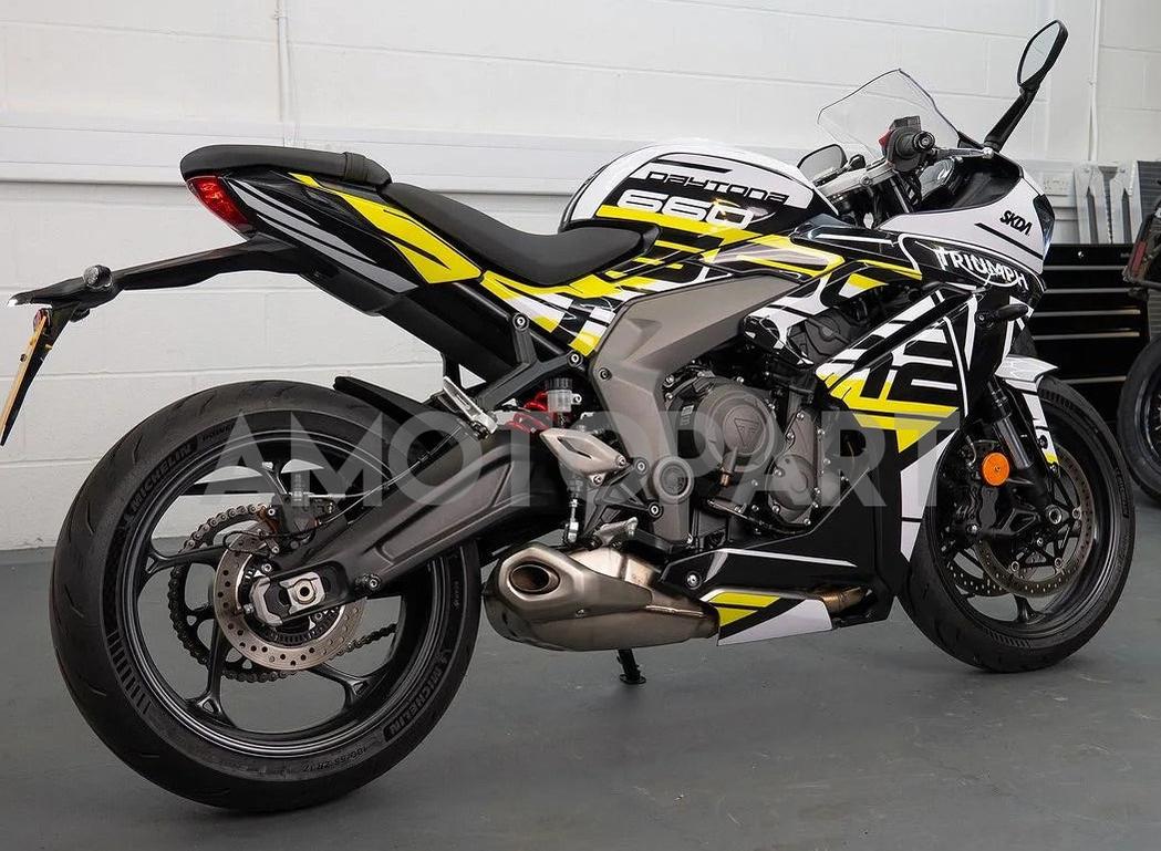 AMOTOPT 2024-2025 Triumph Daytona 660 Kit de carenagem branca preta amarela
