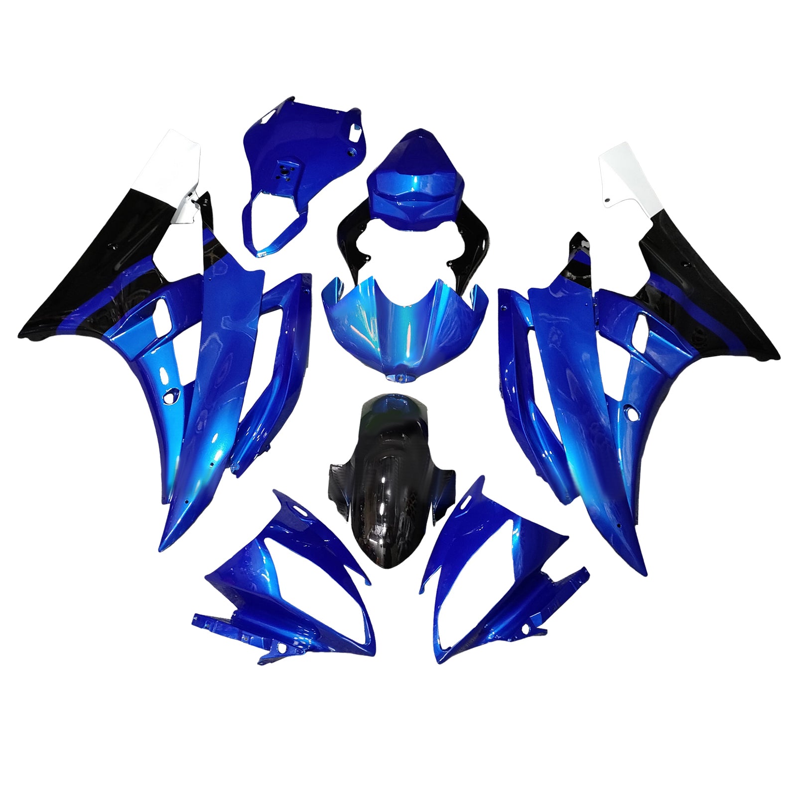 Amotopart 2006-2007 Yamaha YZF-R6 Blue & Black Fairing Kit