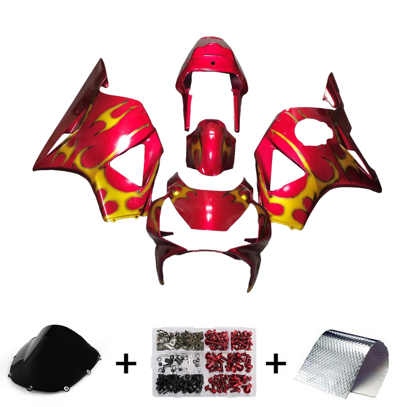 Amotopart 2002-2003 Honda CBR954 Red Gold Fairing Kit