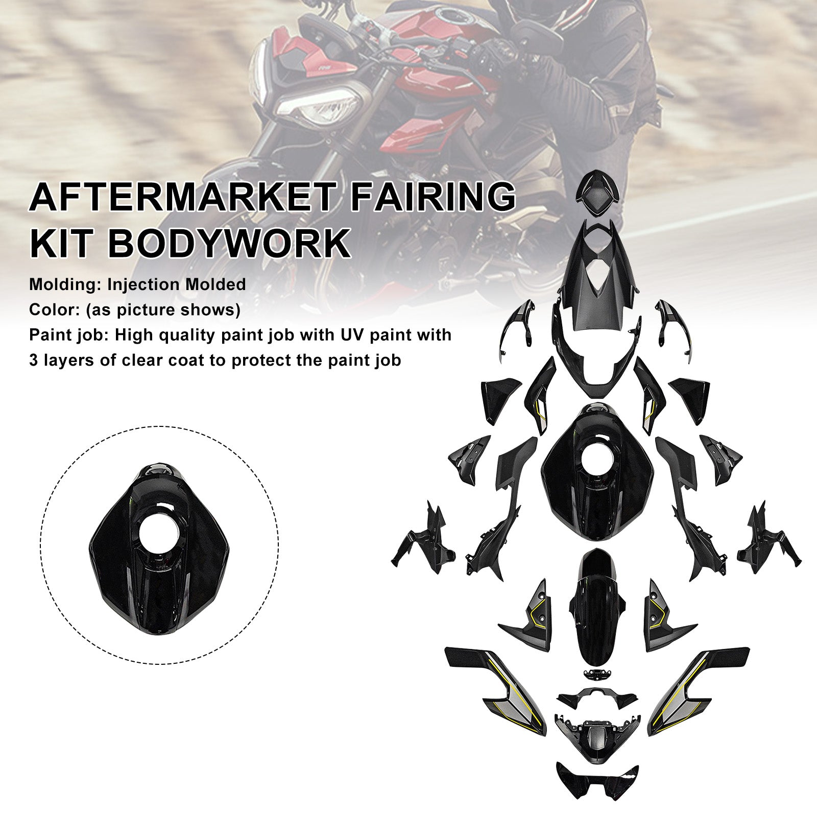 Amotopart 2023–2025 Triumph Street Triple 765 R/RS Verkleidungsset-Kollektion