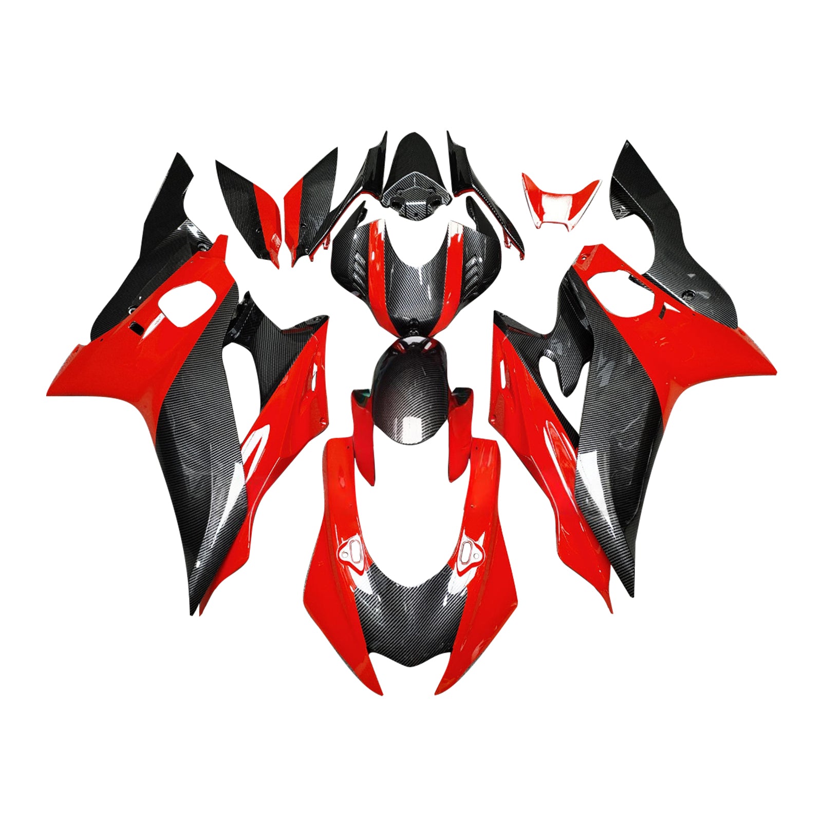 Amotopart 2017-2023 Yamaha YZF-R6 Carbon Fiber Red Fairing Kit