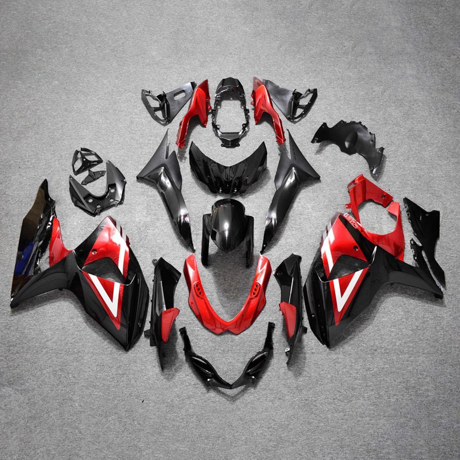 Amotopart 2009-2016 Suzuki GSXR1000 Black Red Fairing Kit