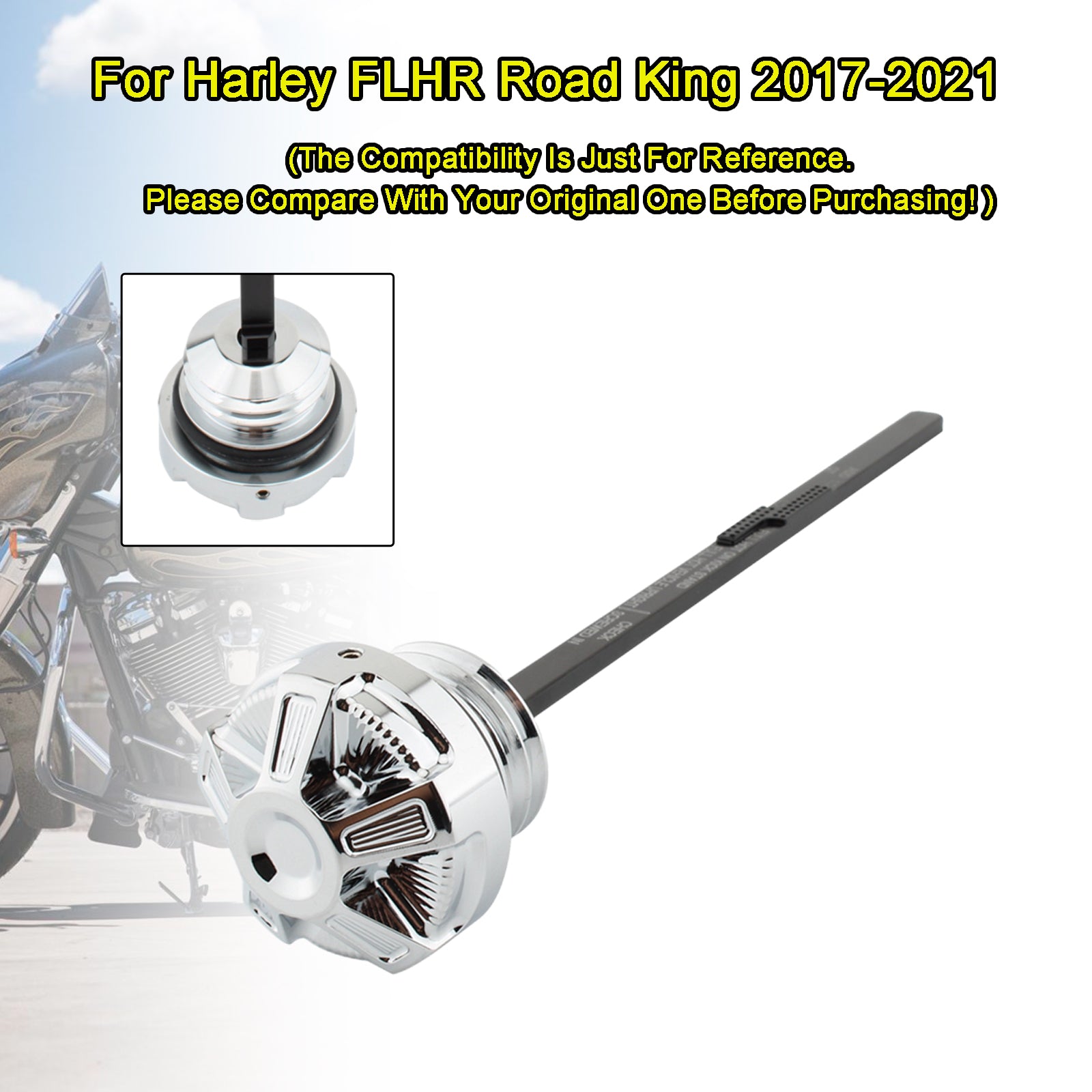 17-21 Road Electra Street Glide Road King Tapón de tapa de tanque de varilla medidora de aceite