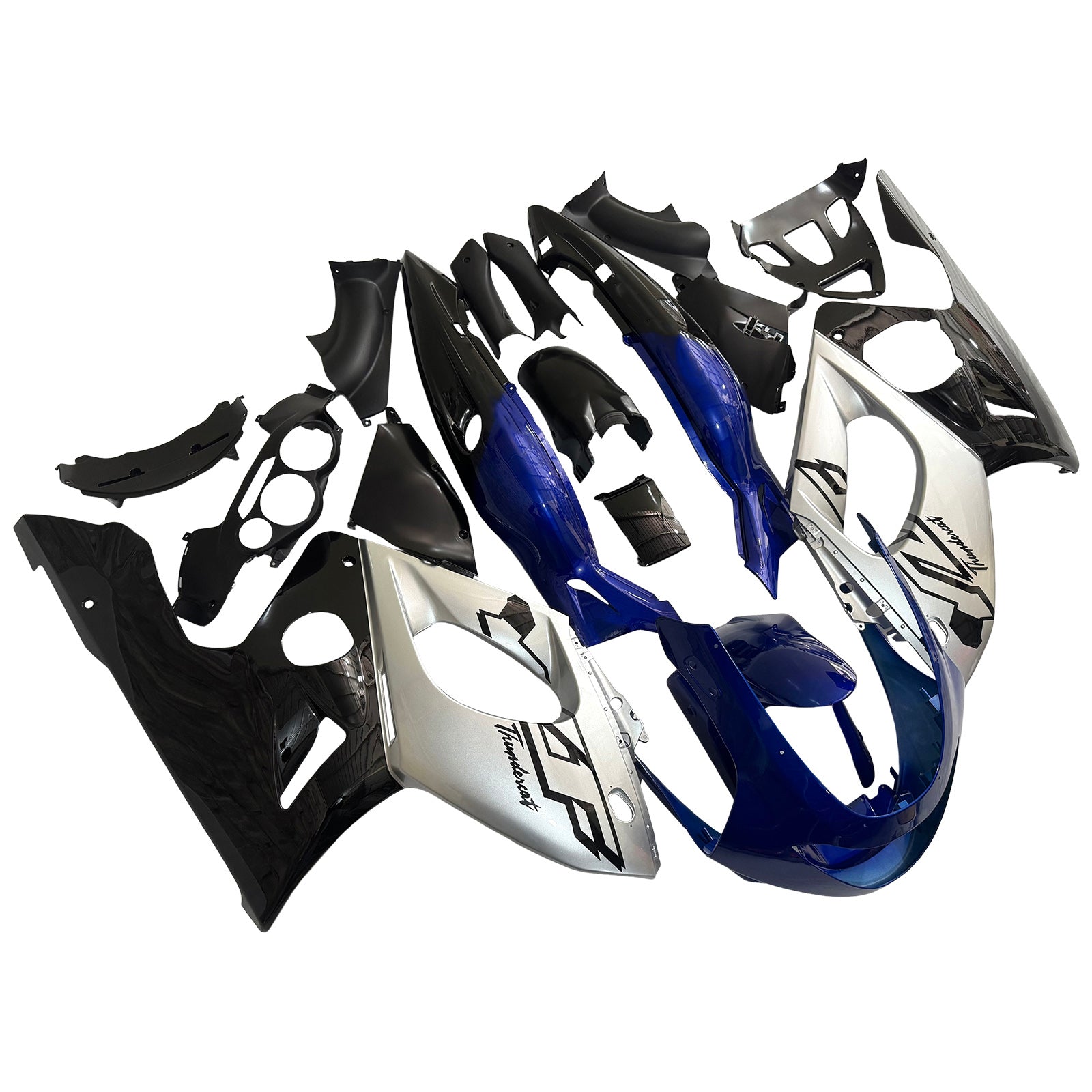 Amotopart 1996-2007 Yamaha YZF 600R Thundercat Kit de carénage bleu noir