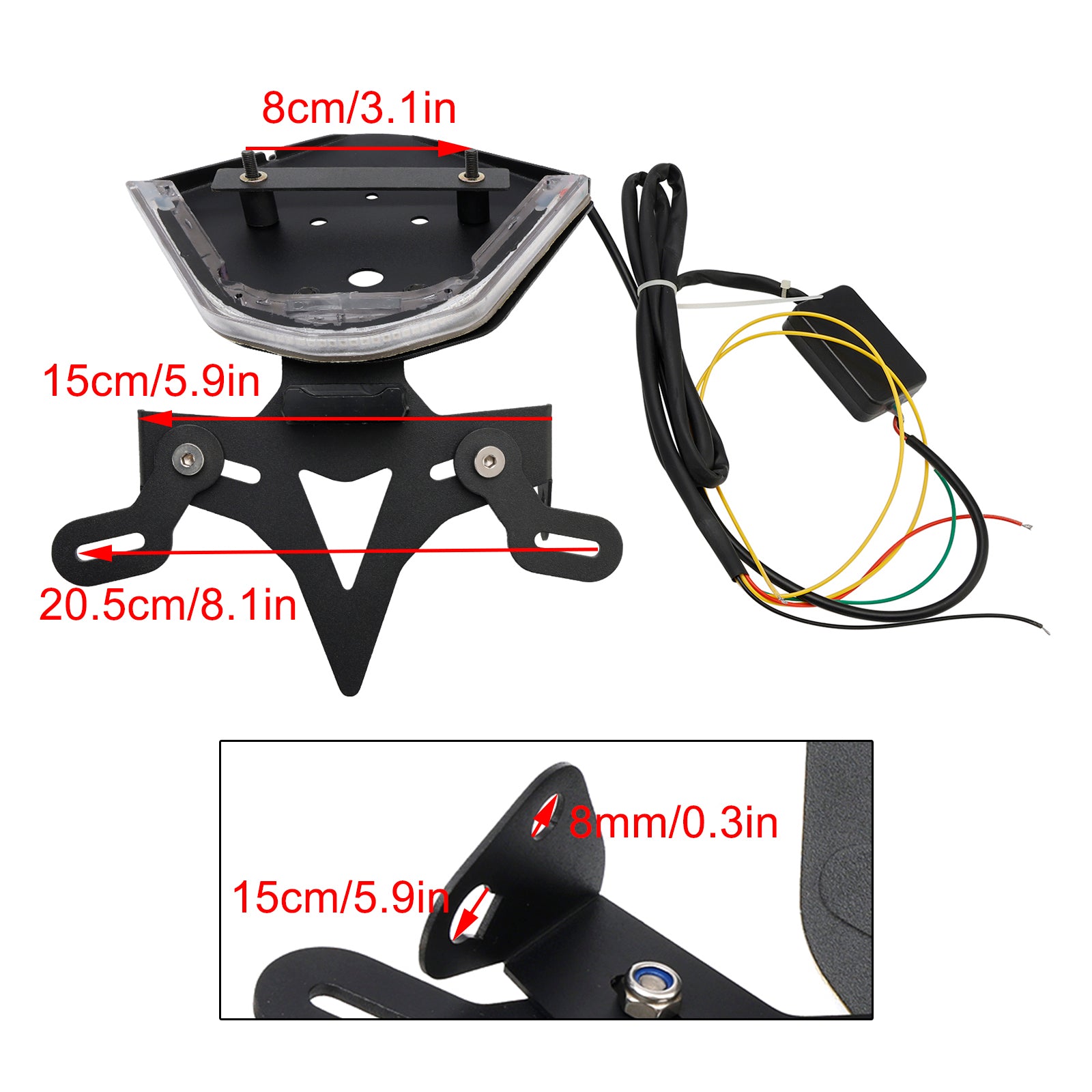 21-24 BMW S1000RR Soporte de marco de soporte de placa de matrícula de aleación de aluminio