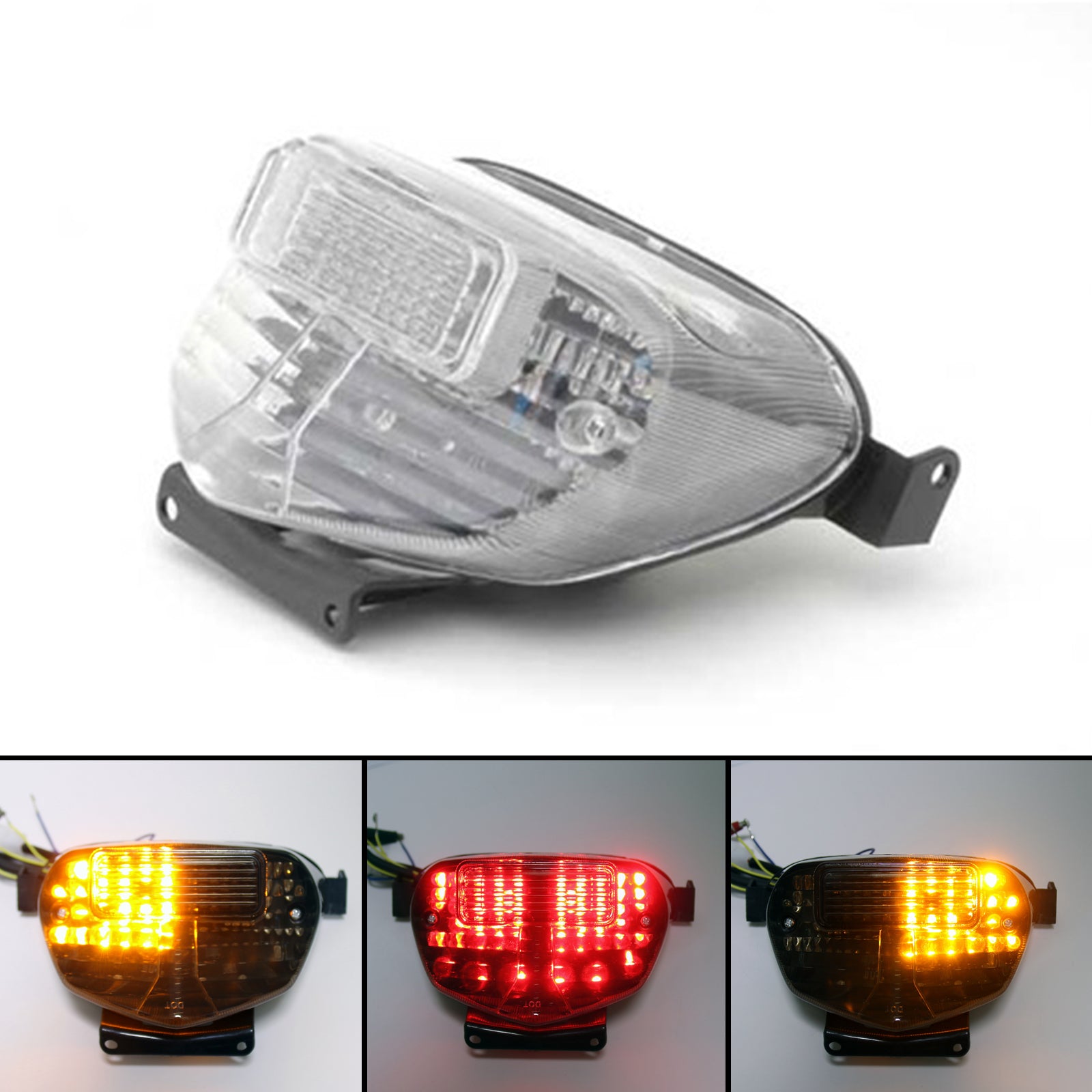 01-02 Suzuki GSXR 600/750 GSX-R 1000 Integrated TailLight Turn Signals Clear