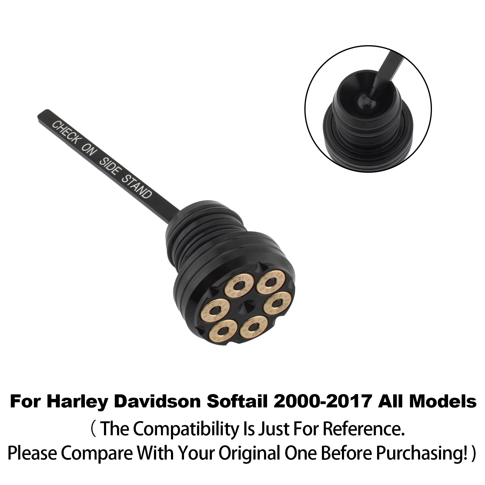 2000-2017 Softail All Models Oil Dipstick Tank Cap Plug