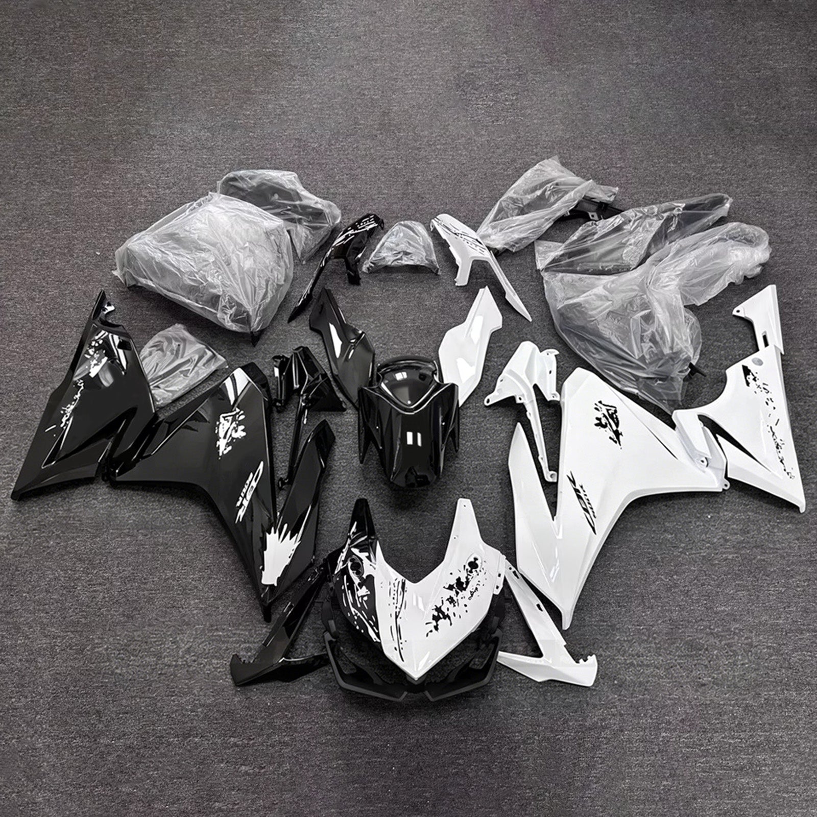 Amotopart 2019-2021 Honda CBR500R White/Black Fairing Kit
