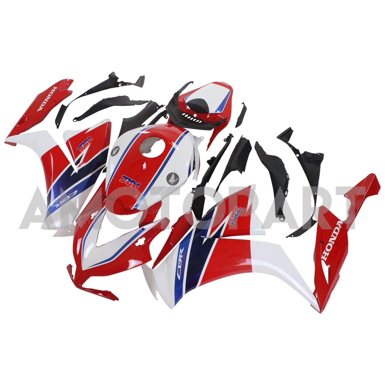 Amotopart 2012-2016 Honda CBR1000RR White Red Fairing Kit