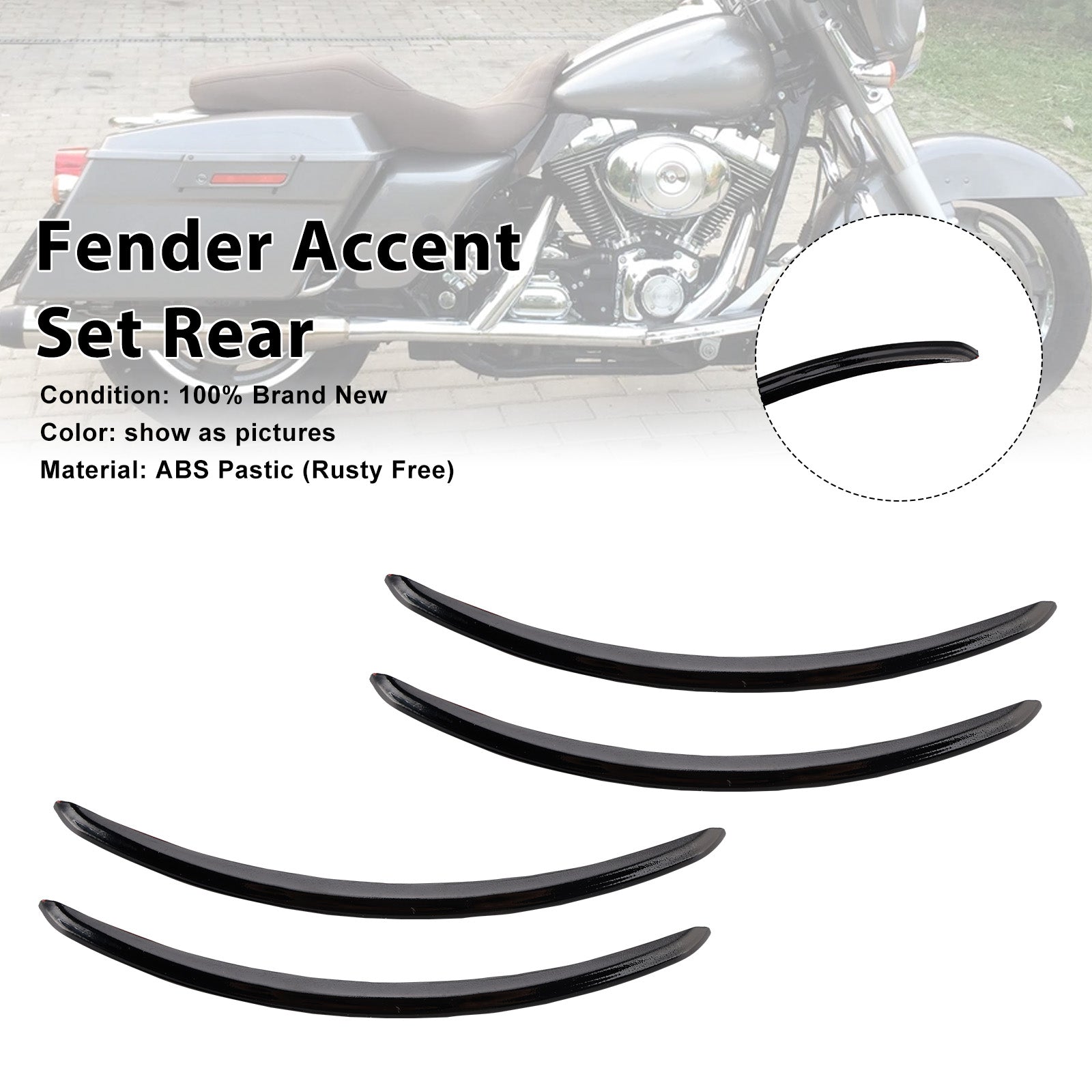 2006-2013 FLHX Street Glide Rear Fender Accent Set