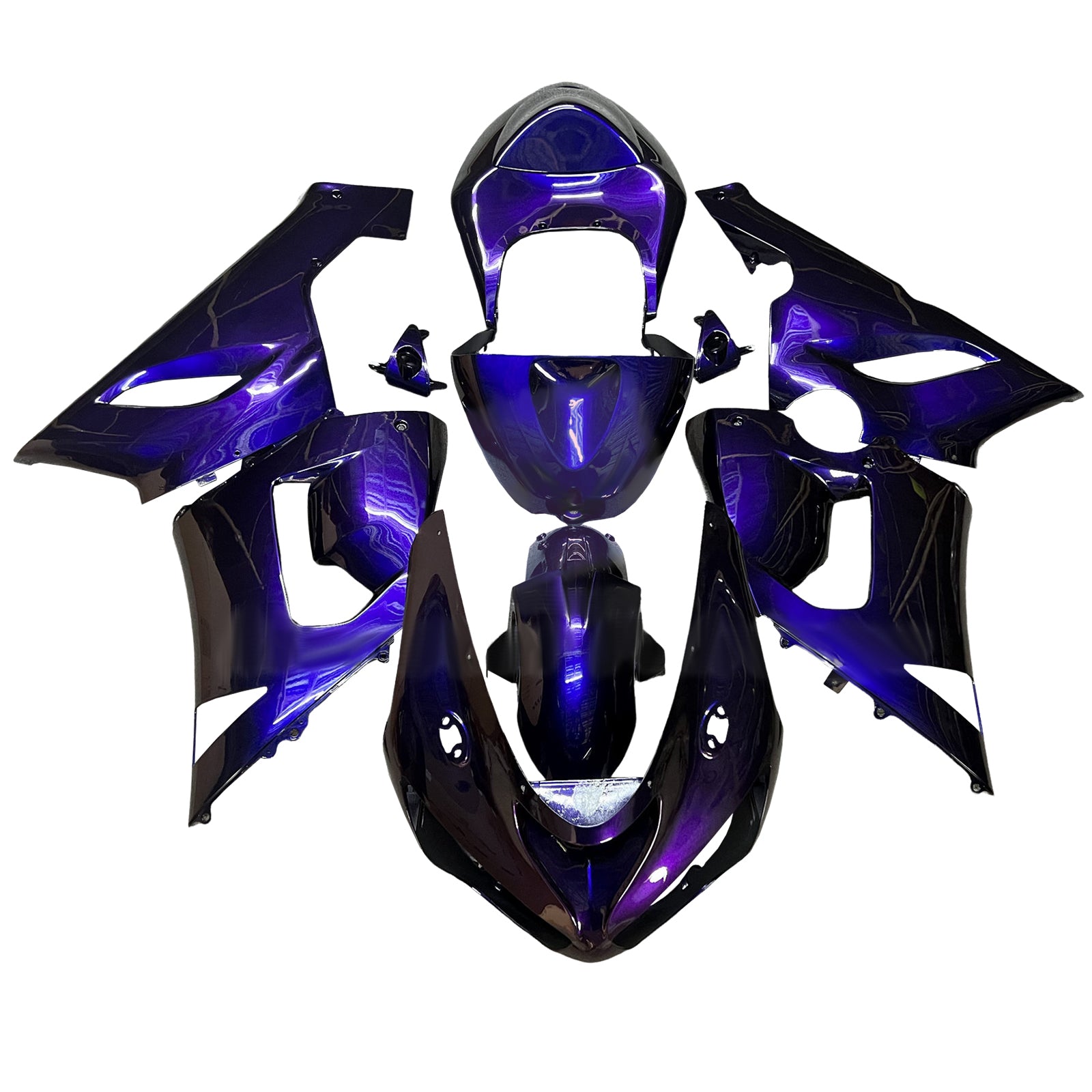 Amotopart 2005-2006 Kawasaki ZX6R 636 Gradient Purple Blue Fairing Kit